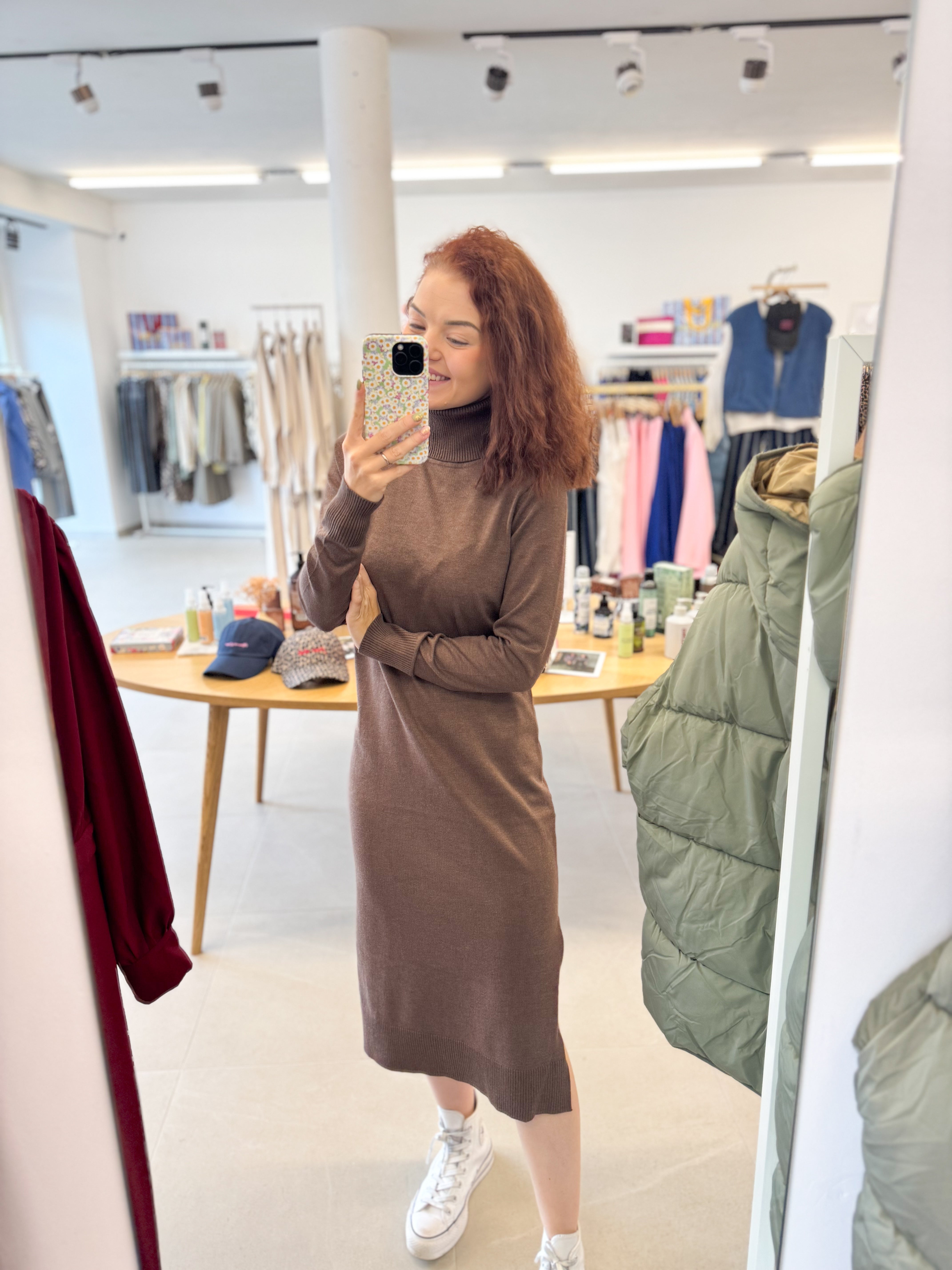 MilaSZ rollneck long dress - Brown