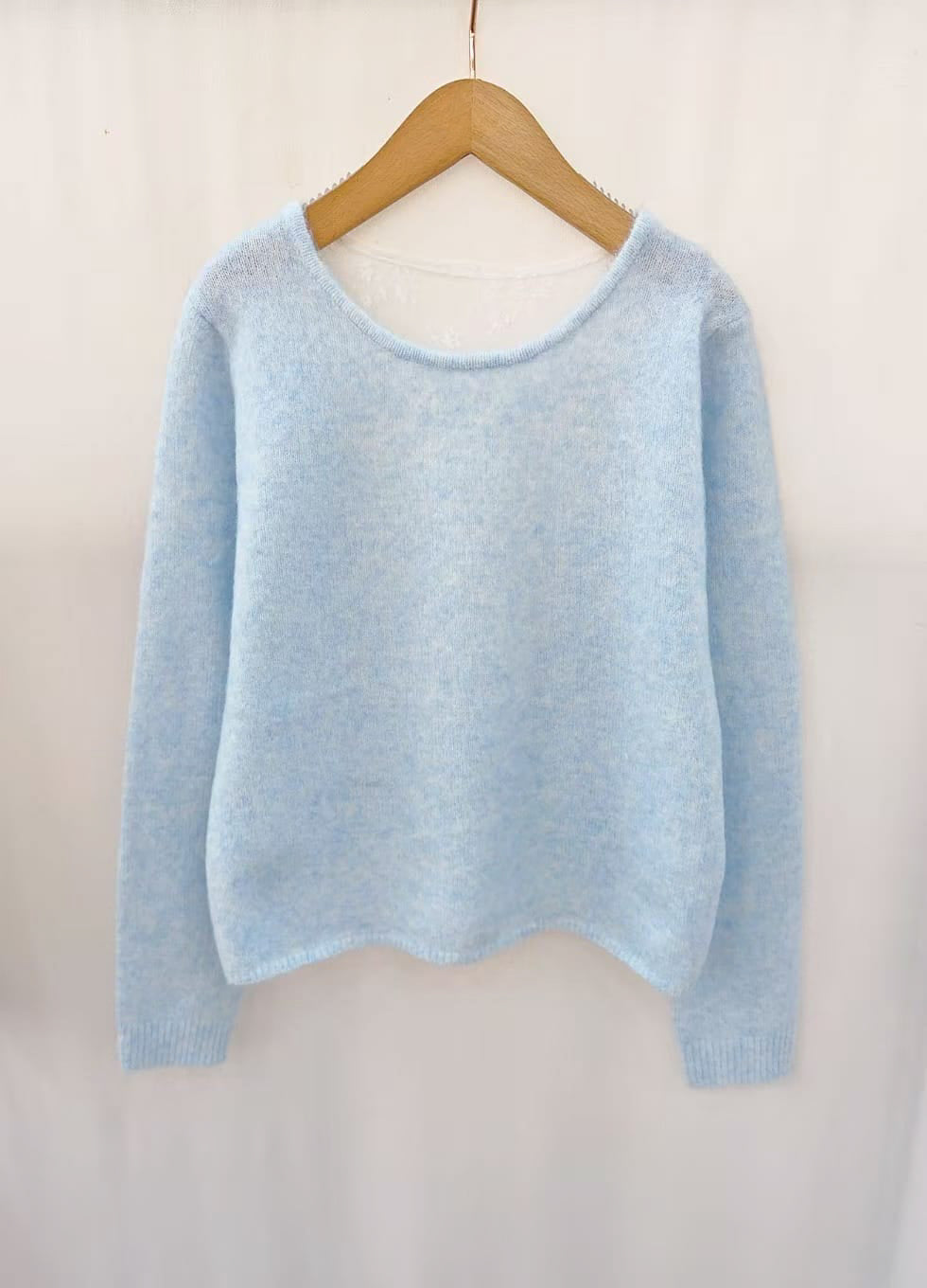 Open back lace knit - Blue