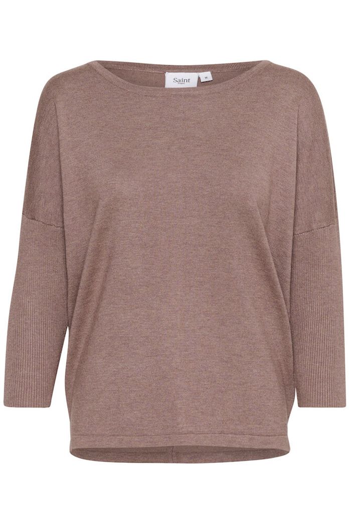 Mila SZ R-neck Pullover - Melange Pink