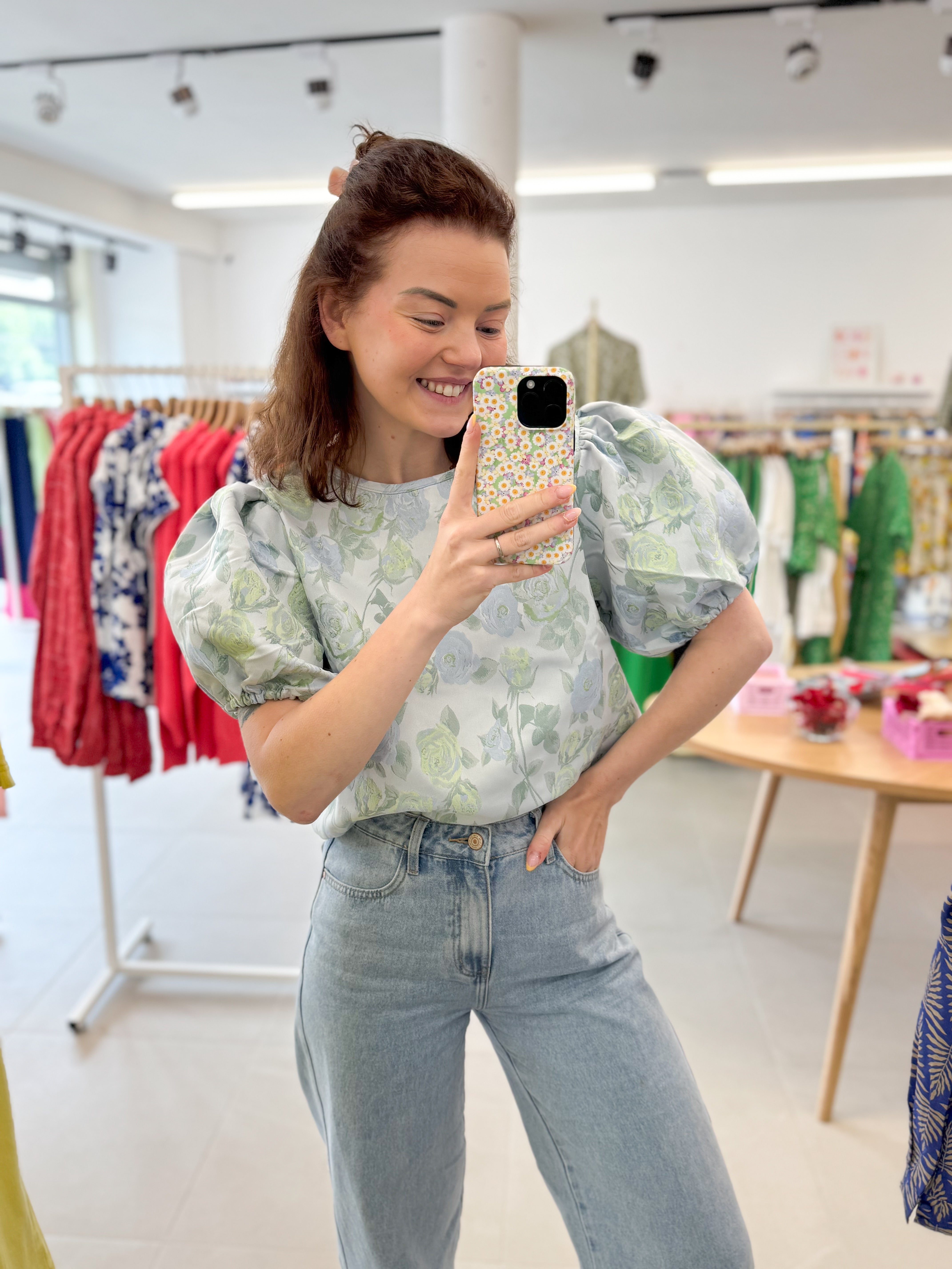 Gilda blouse - Blue Flowers