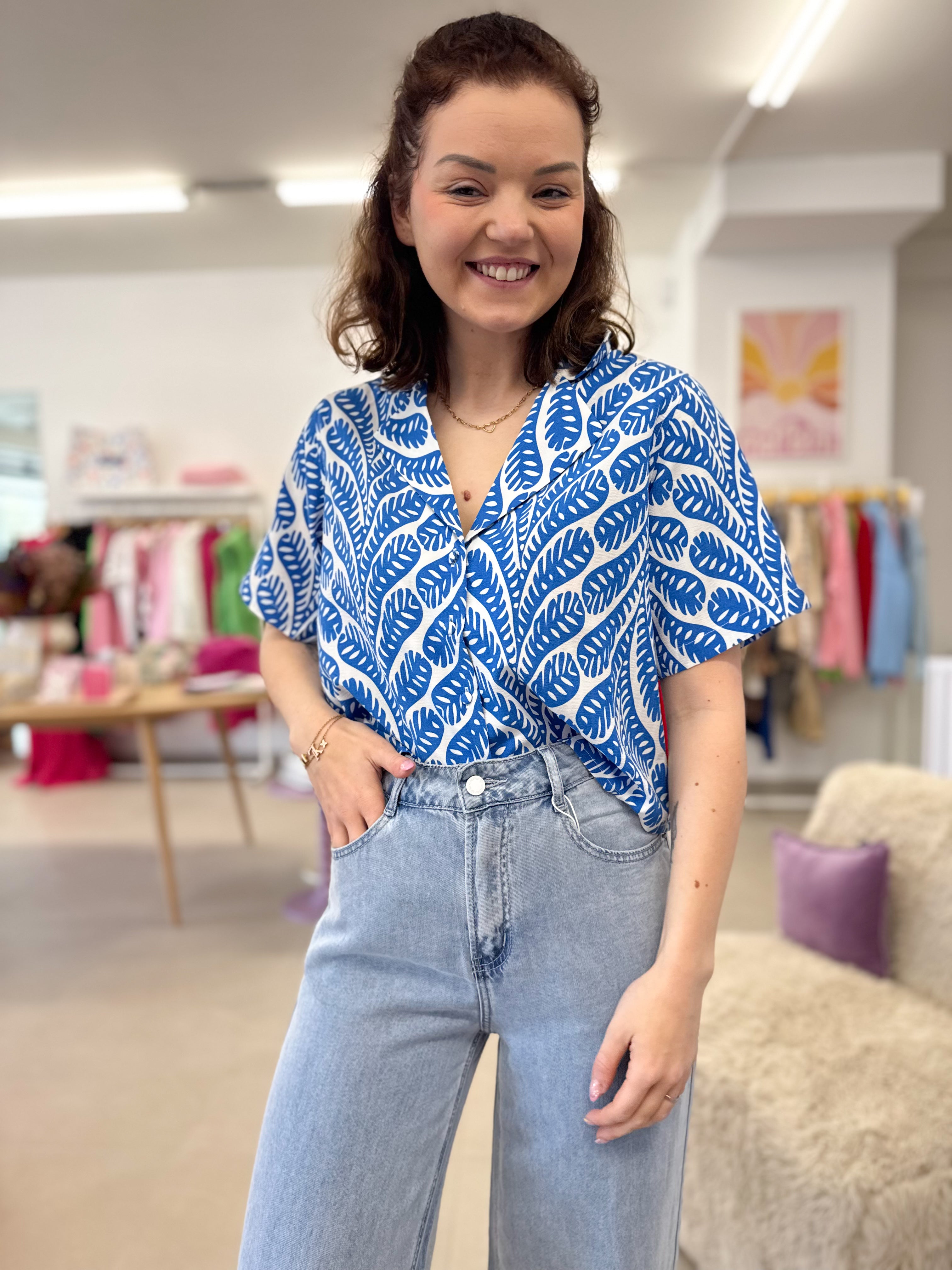 Blouse Lucia - Lofty leaves print