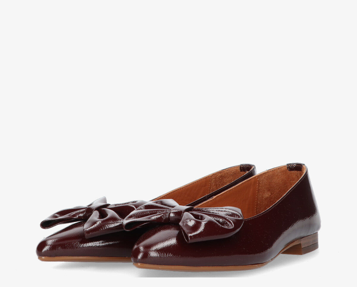 leather bow ballerina - Bordeaux