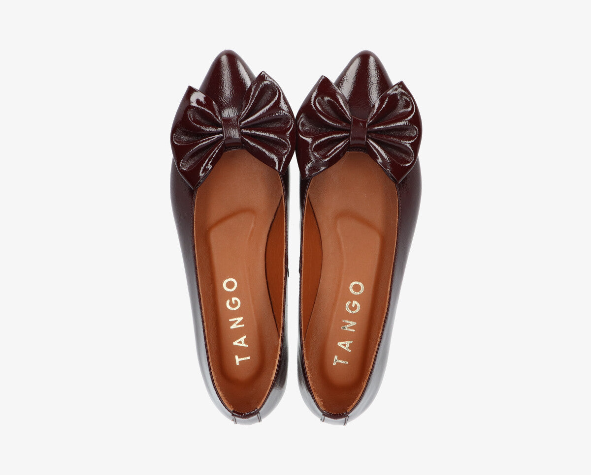 leather bow ballerina - Bordeaux