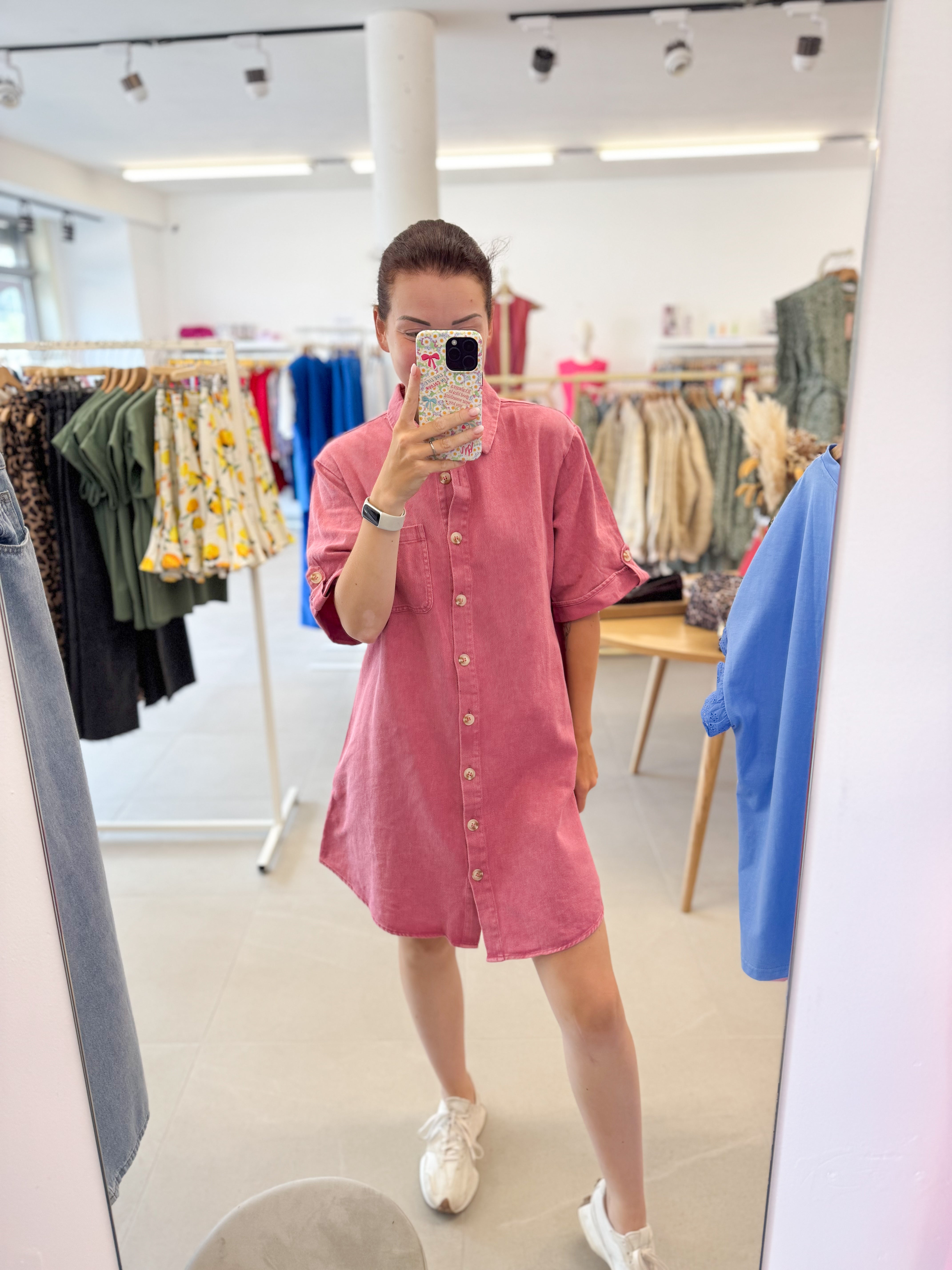 Denim dress longsleeve - Bordeaux