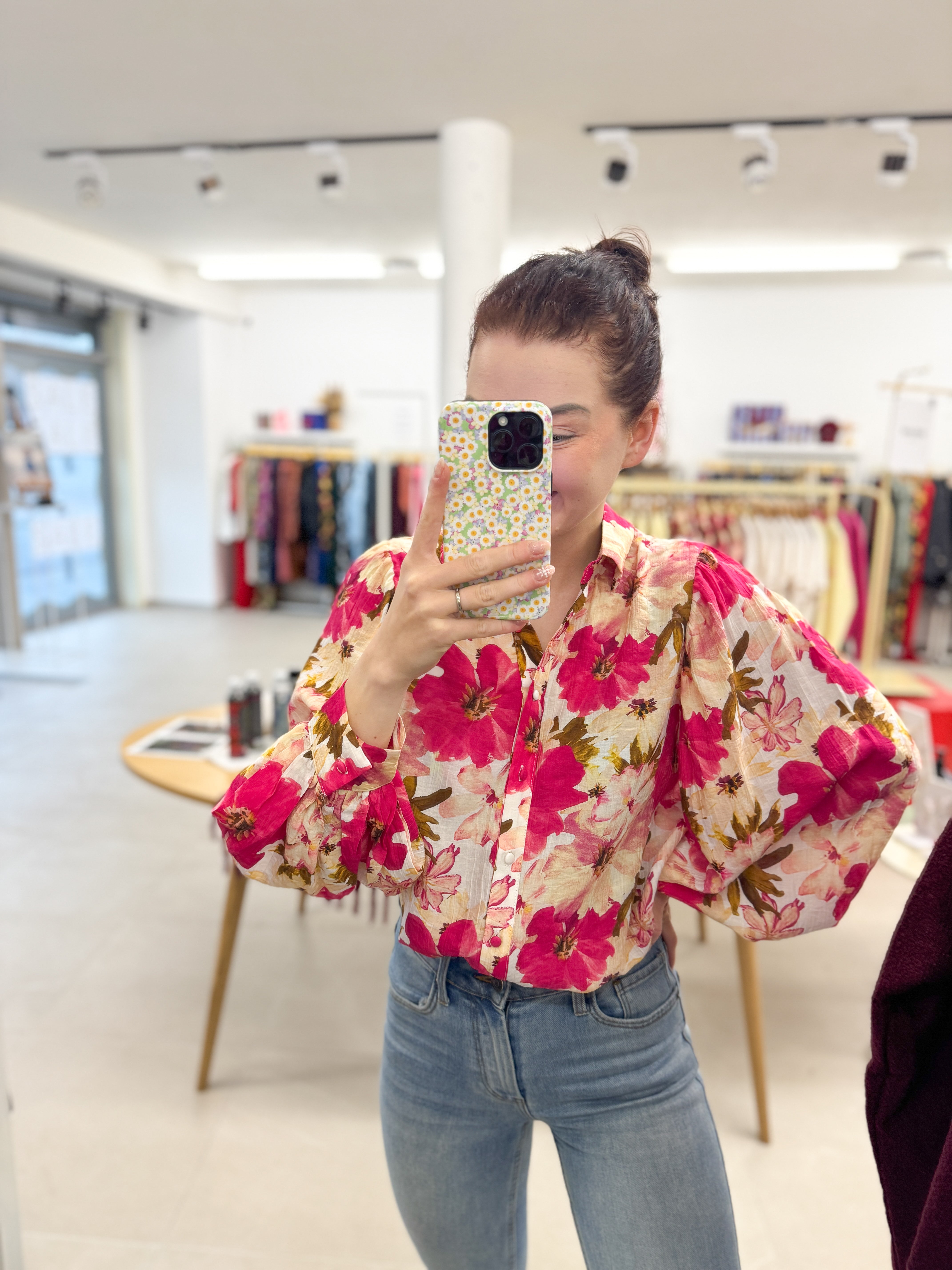 Spring flower blouse - Fuchsia