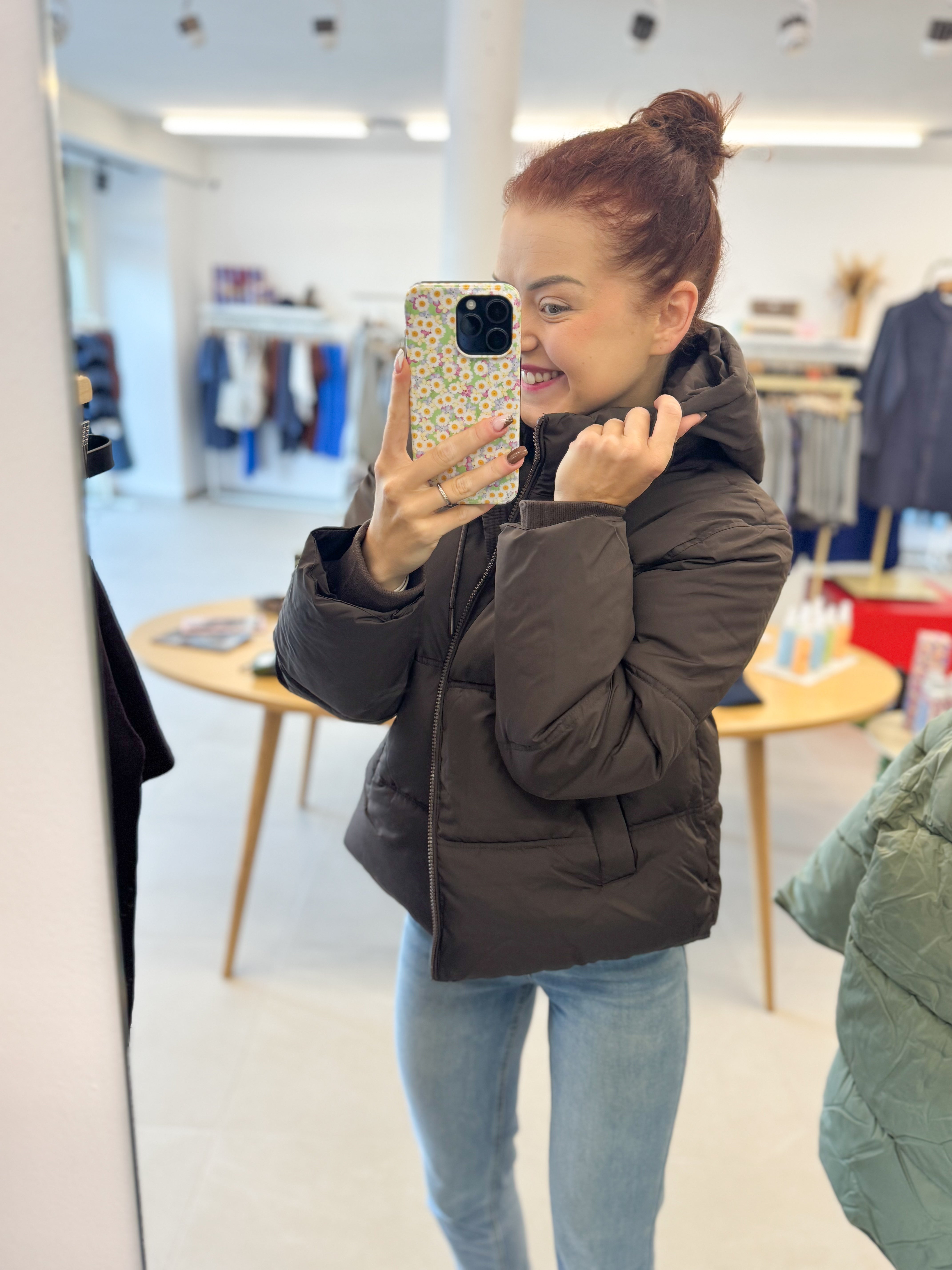 FeySZ Short Puffer Jacket - Brown