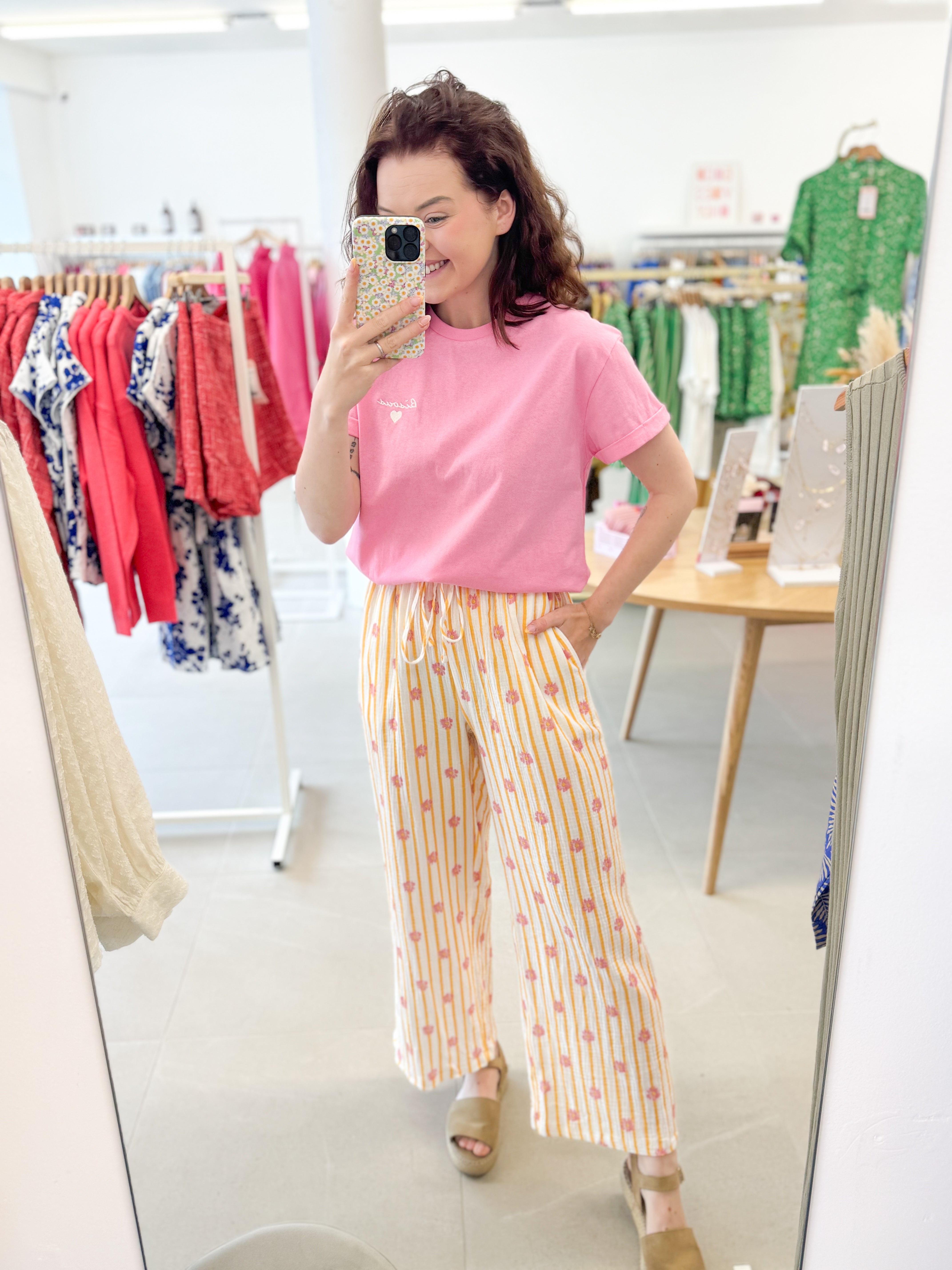 Flower trouser - Yellow/Pink