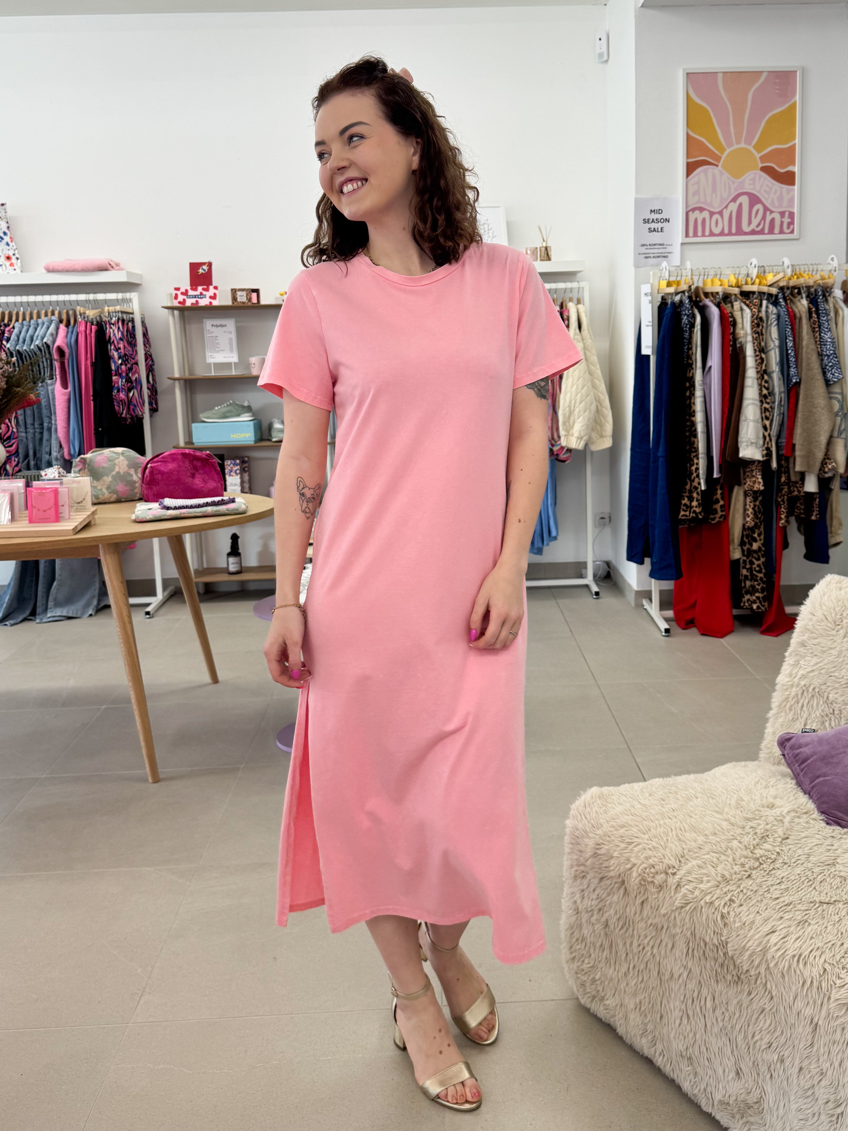 maxi tee dress - BabyPink