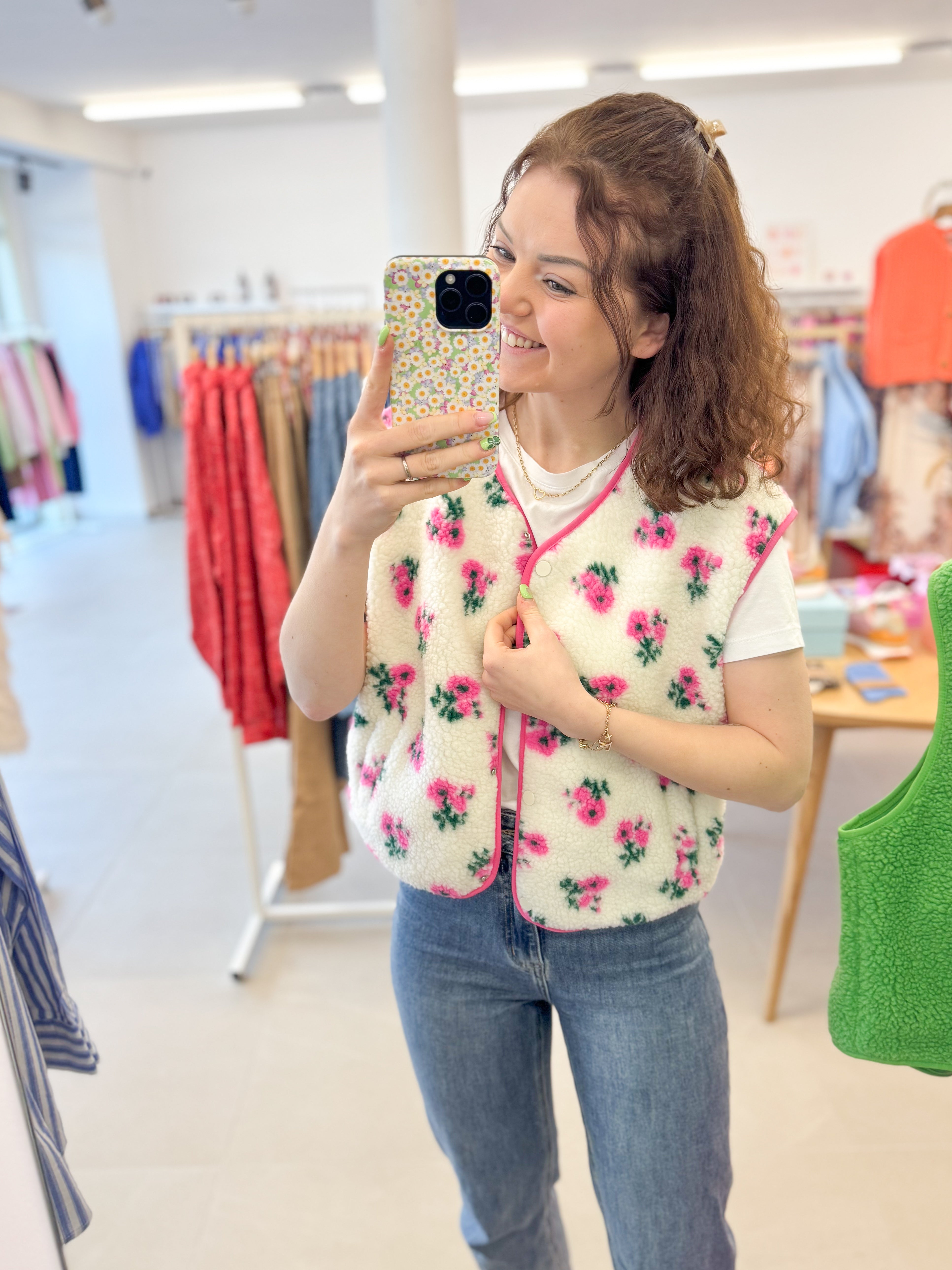Teddy gilet - Flowers