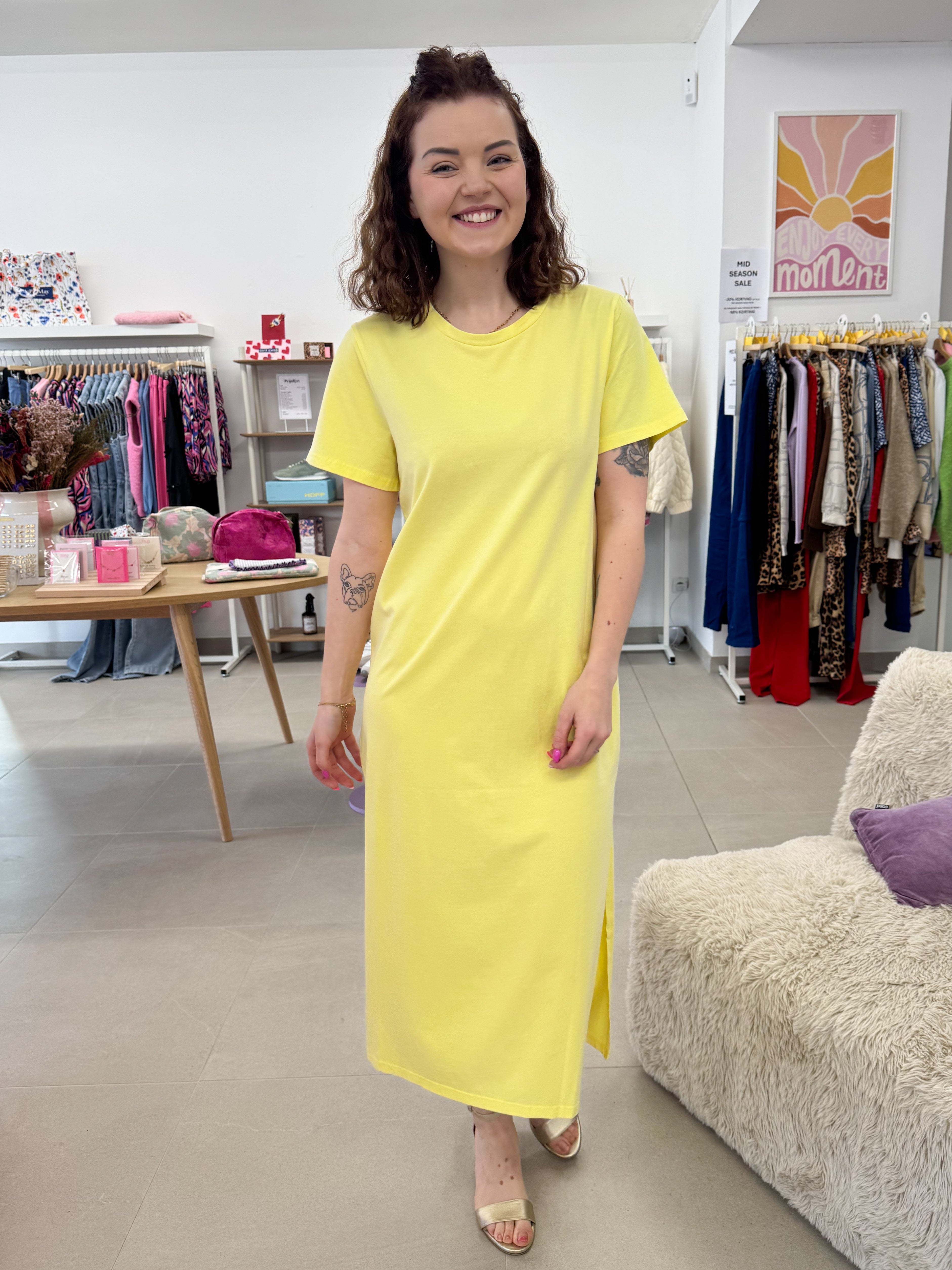maxi tee dress - Yellow