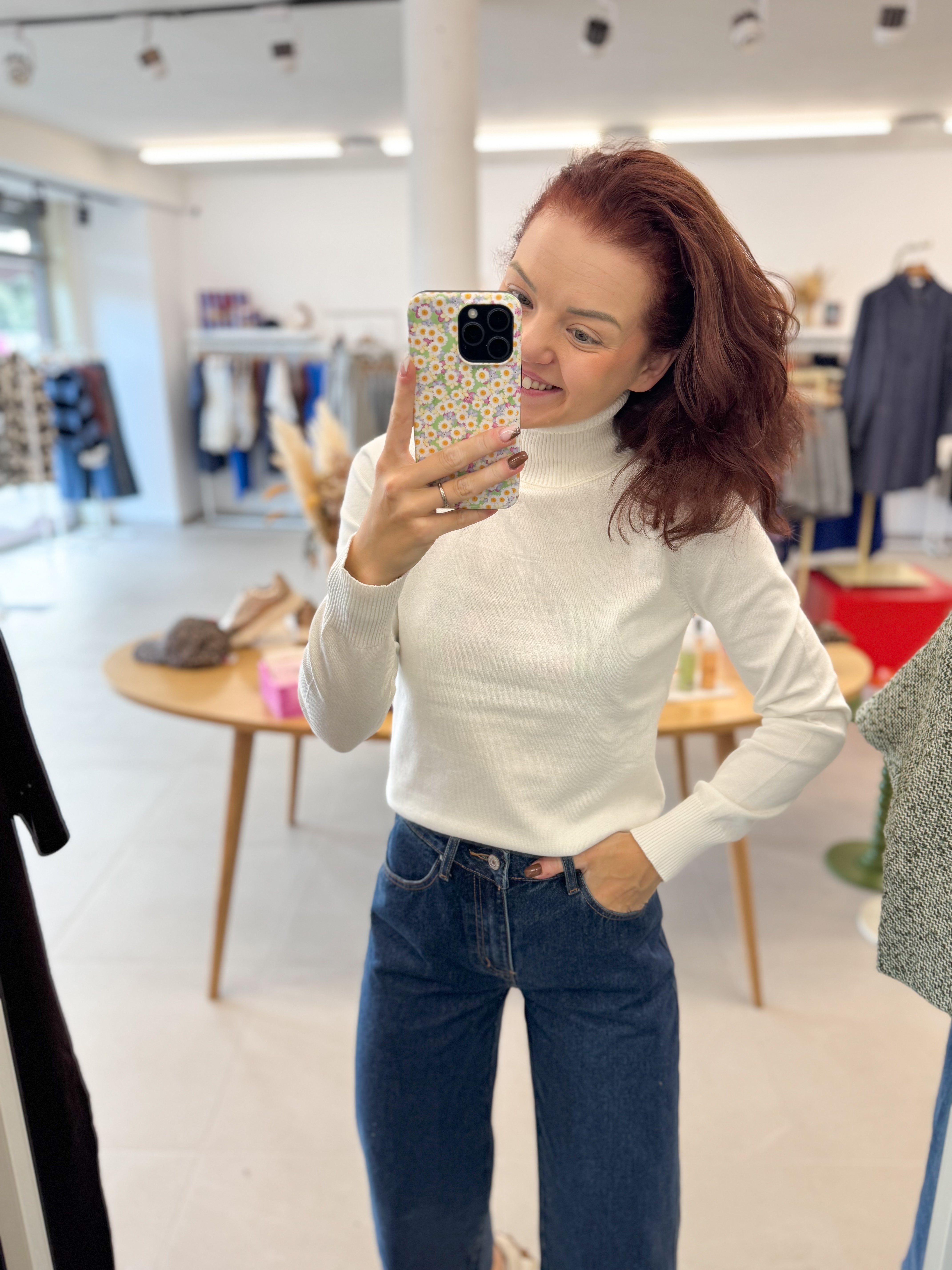 Mila SZ Rollneck Pullover -ice white