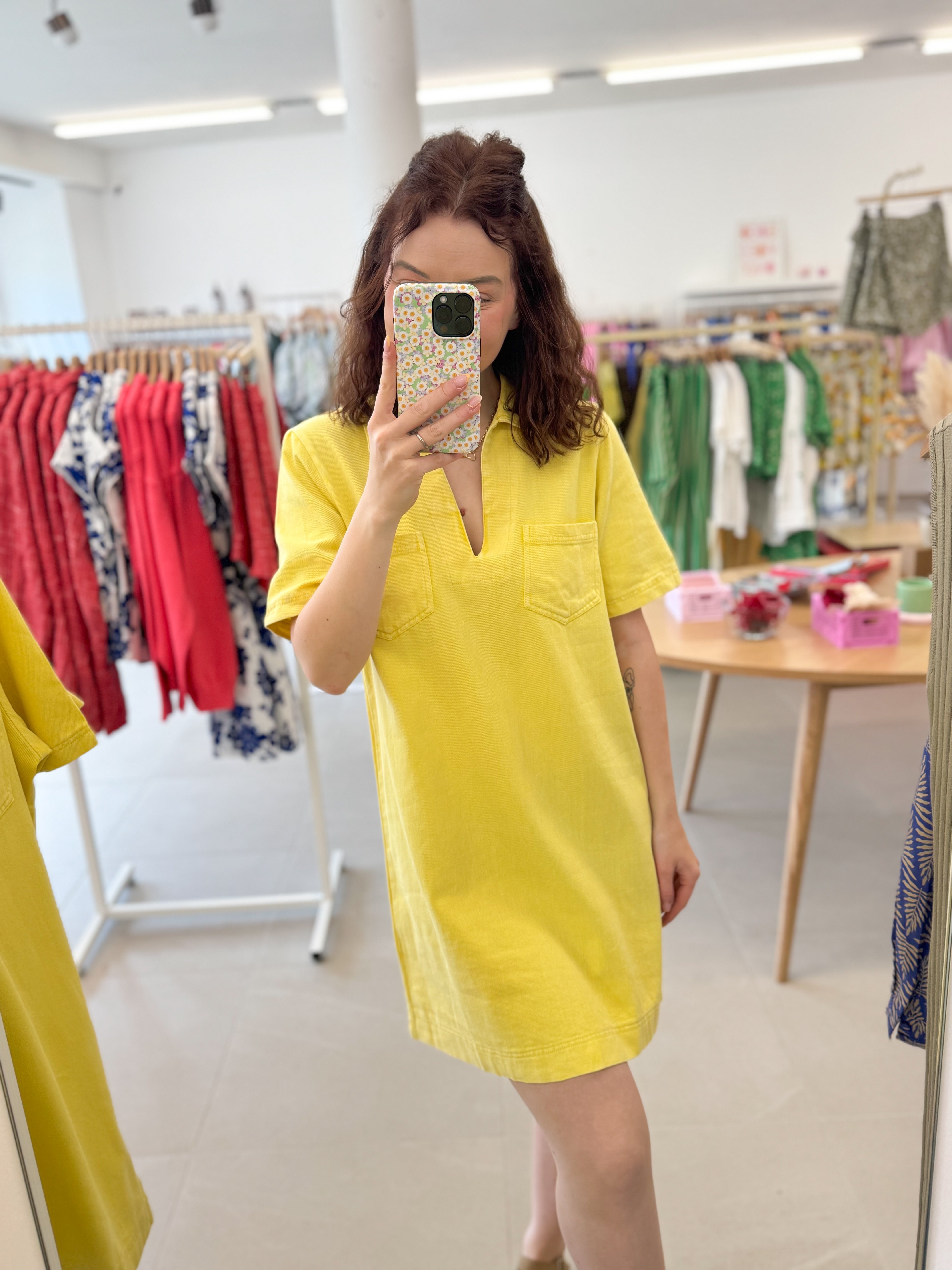 Yellow jeansdress