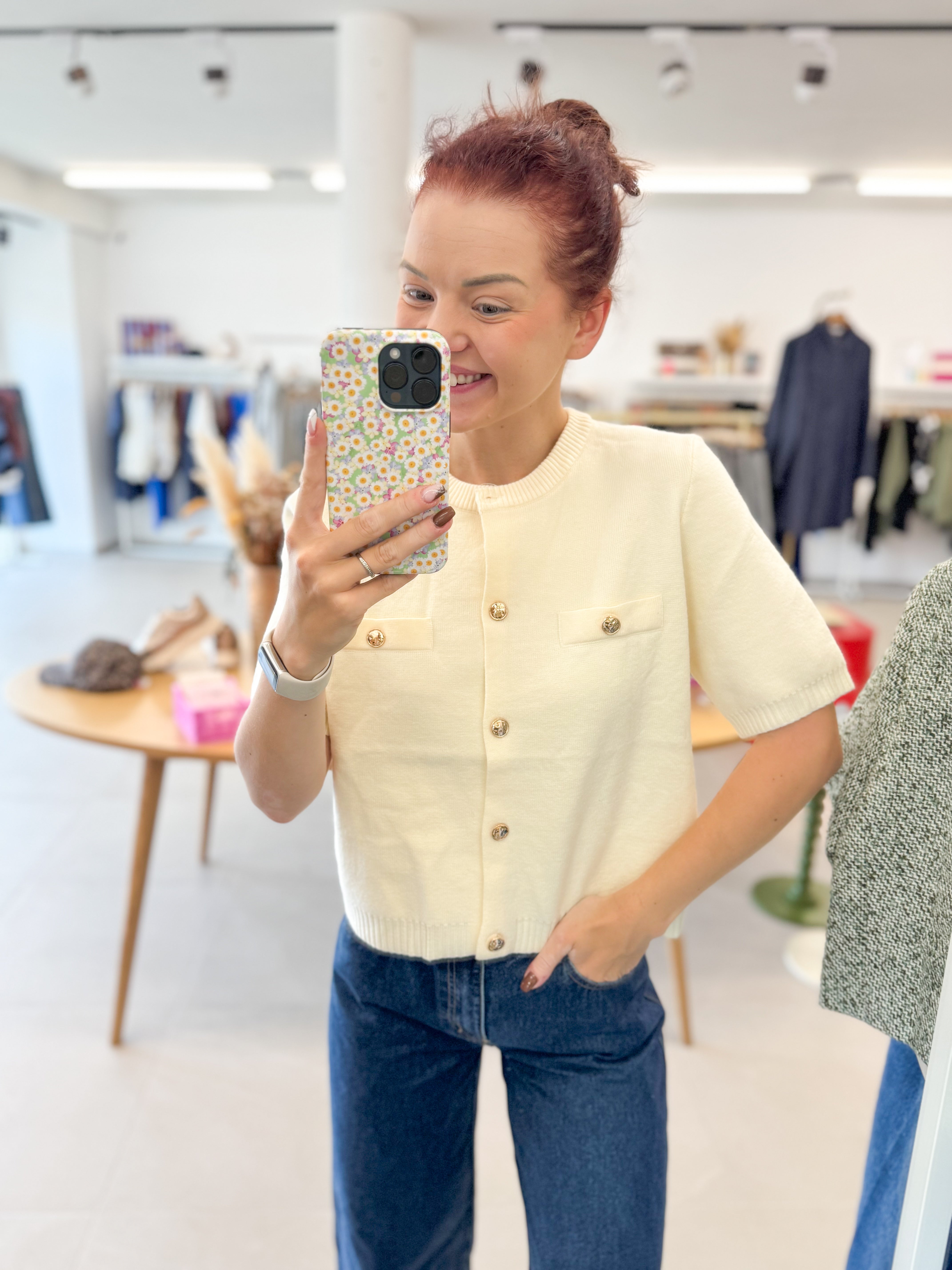 Soft beige knitted top