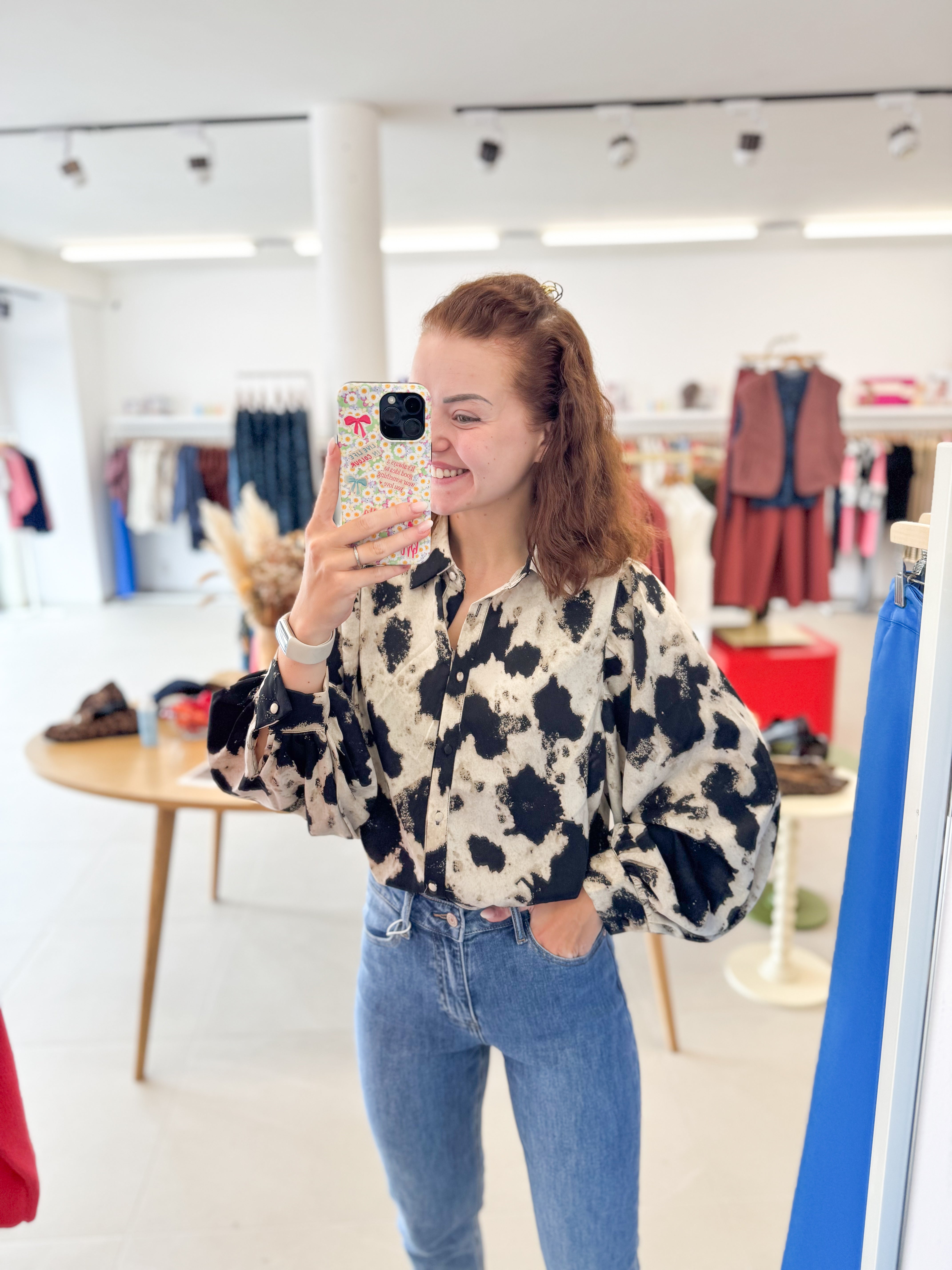 Pretty fall blouse - Black/Beige