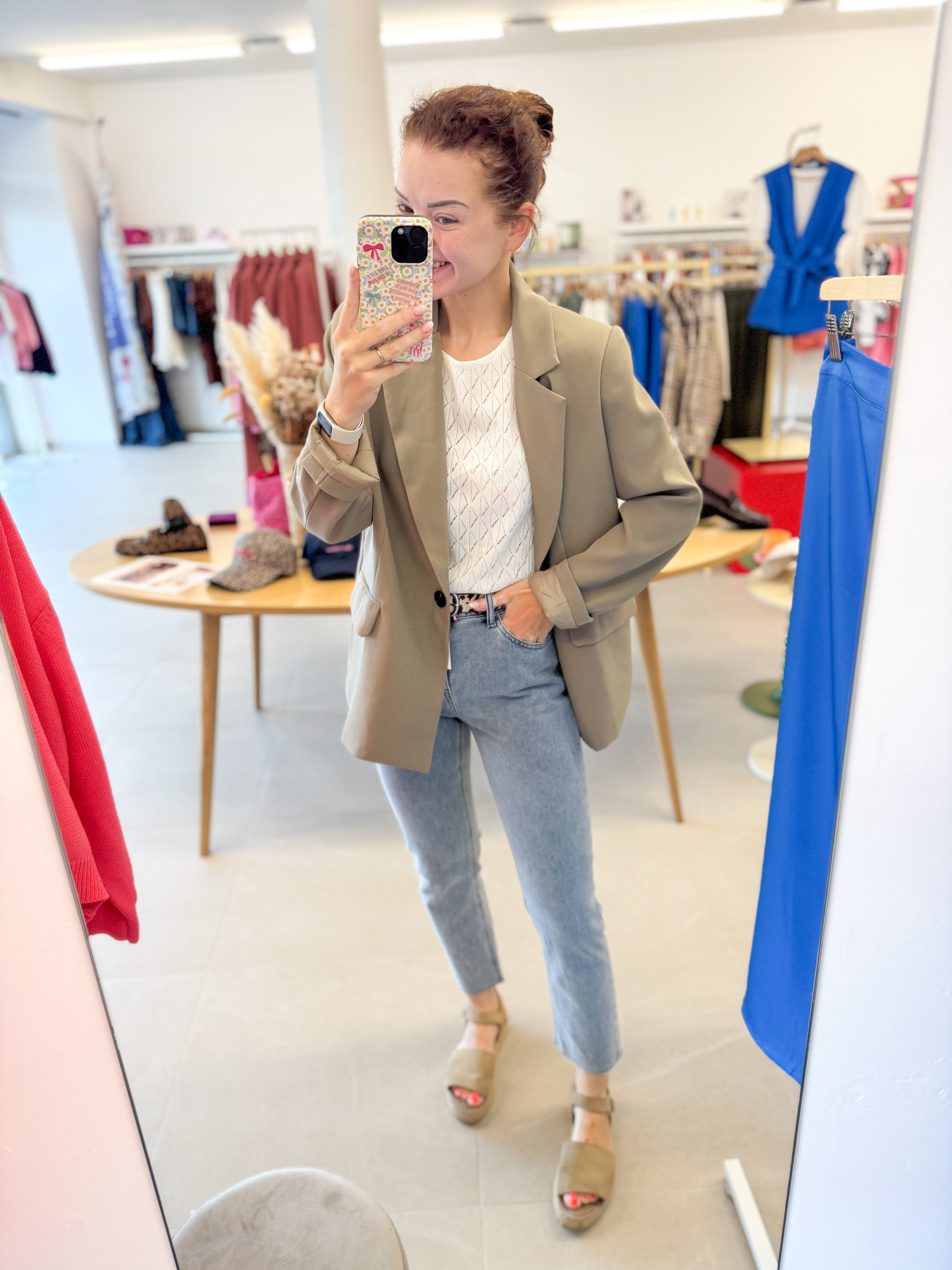 Oversized khaki blazer
