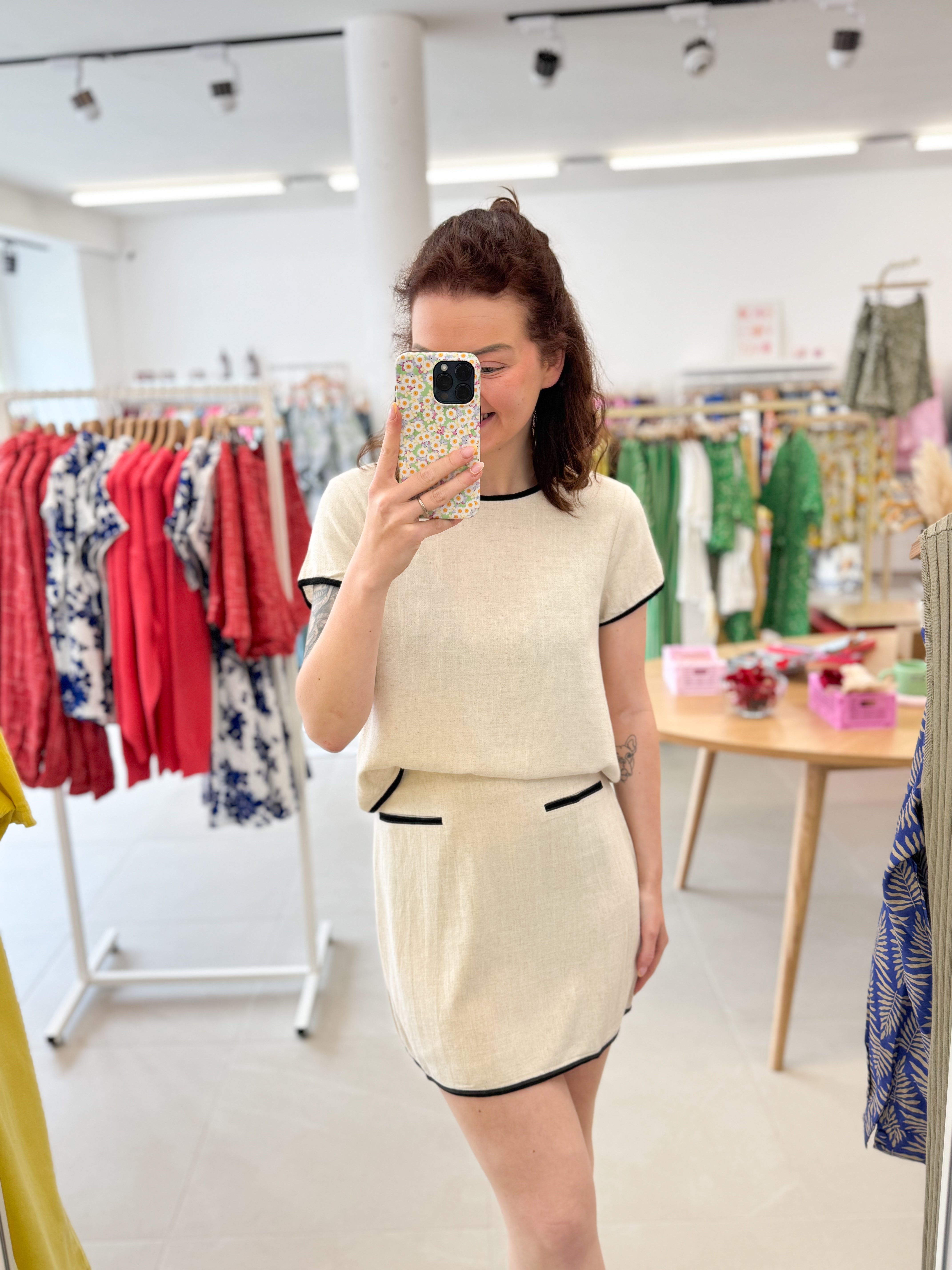 Amanda linen skirt - Beige