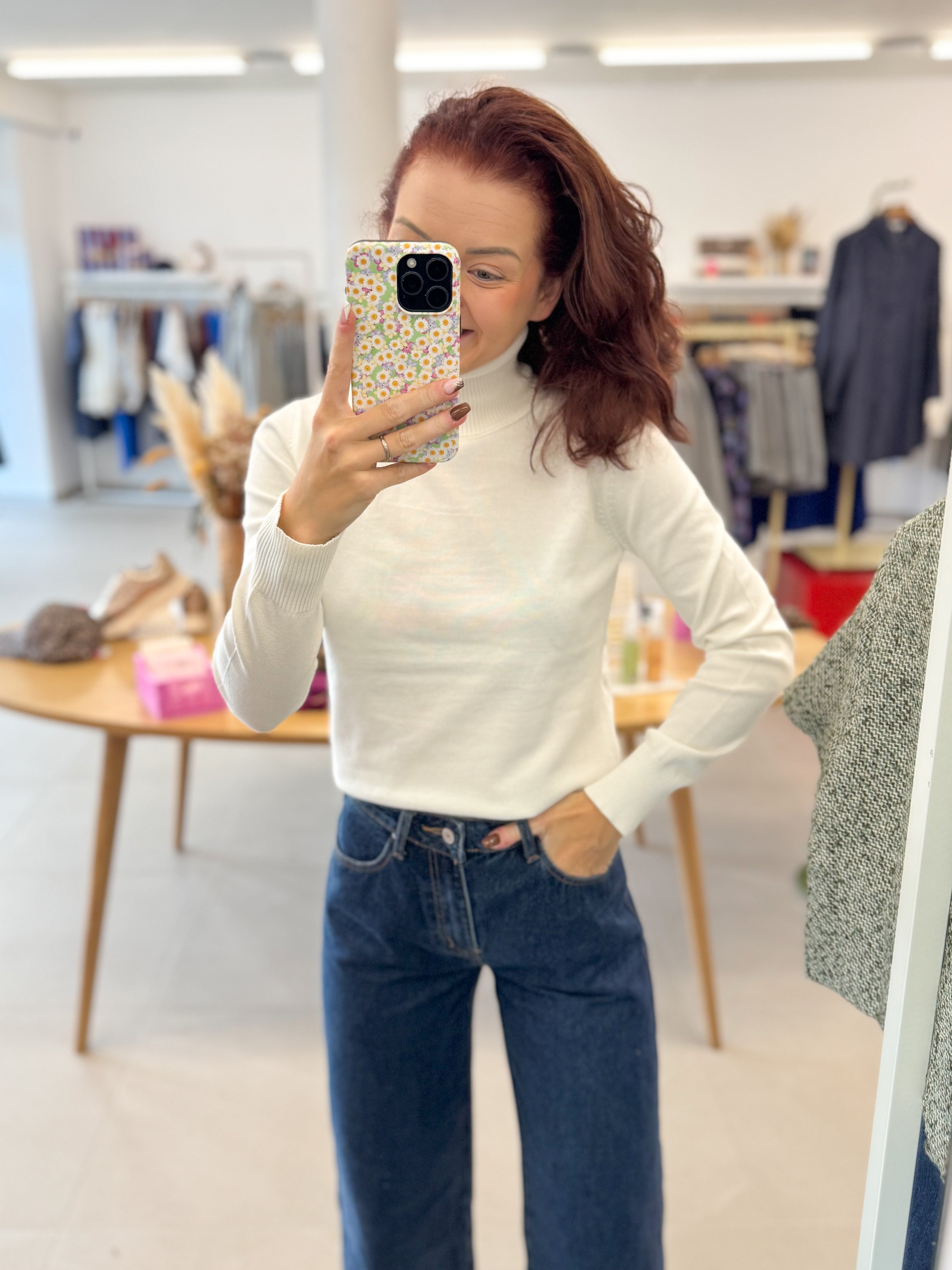 Mila SZ Rollneck Pullover -ice white