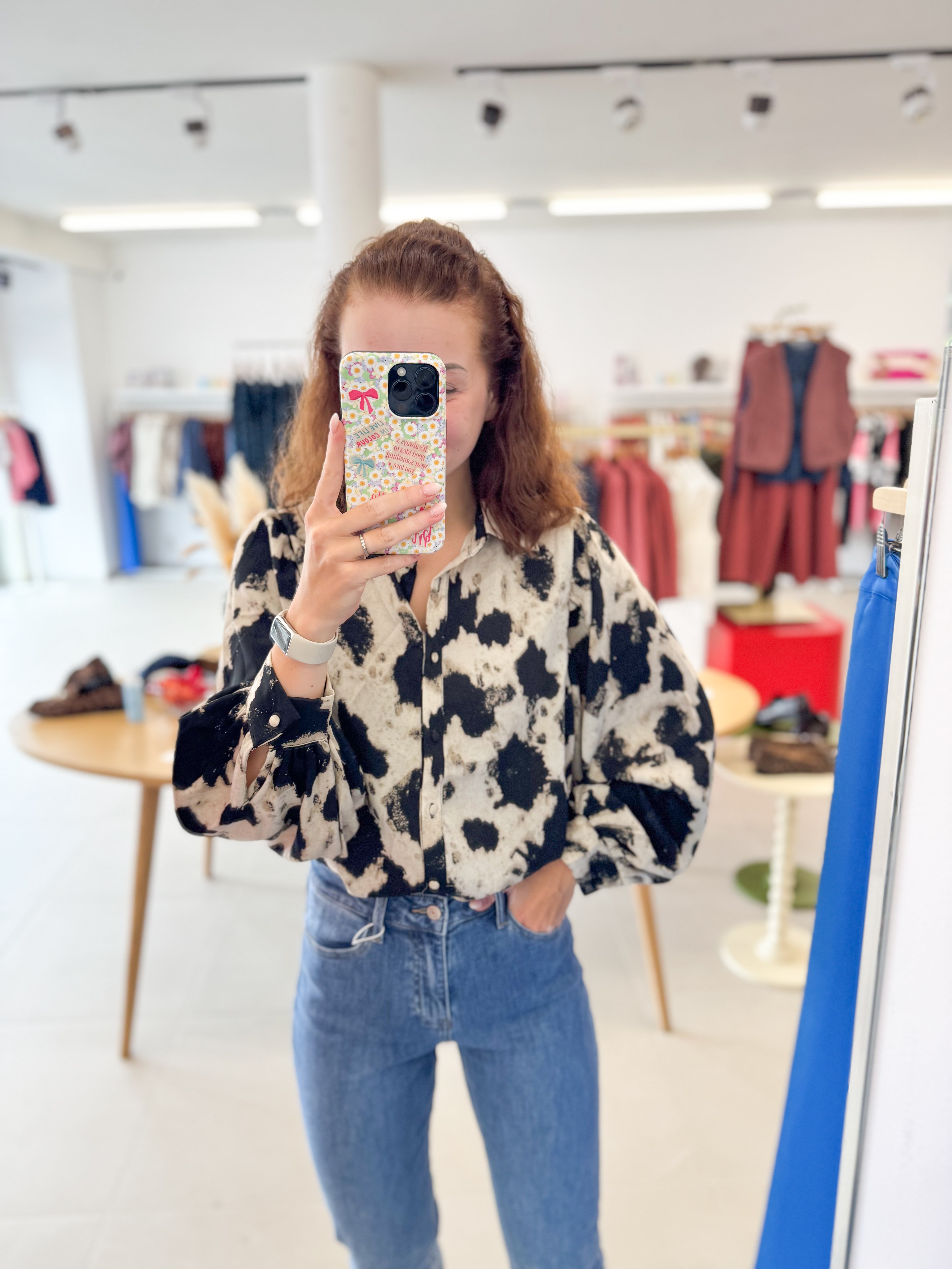 Pretty fall blouse - Black/Beige