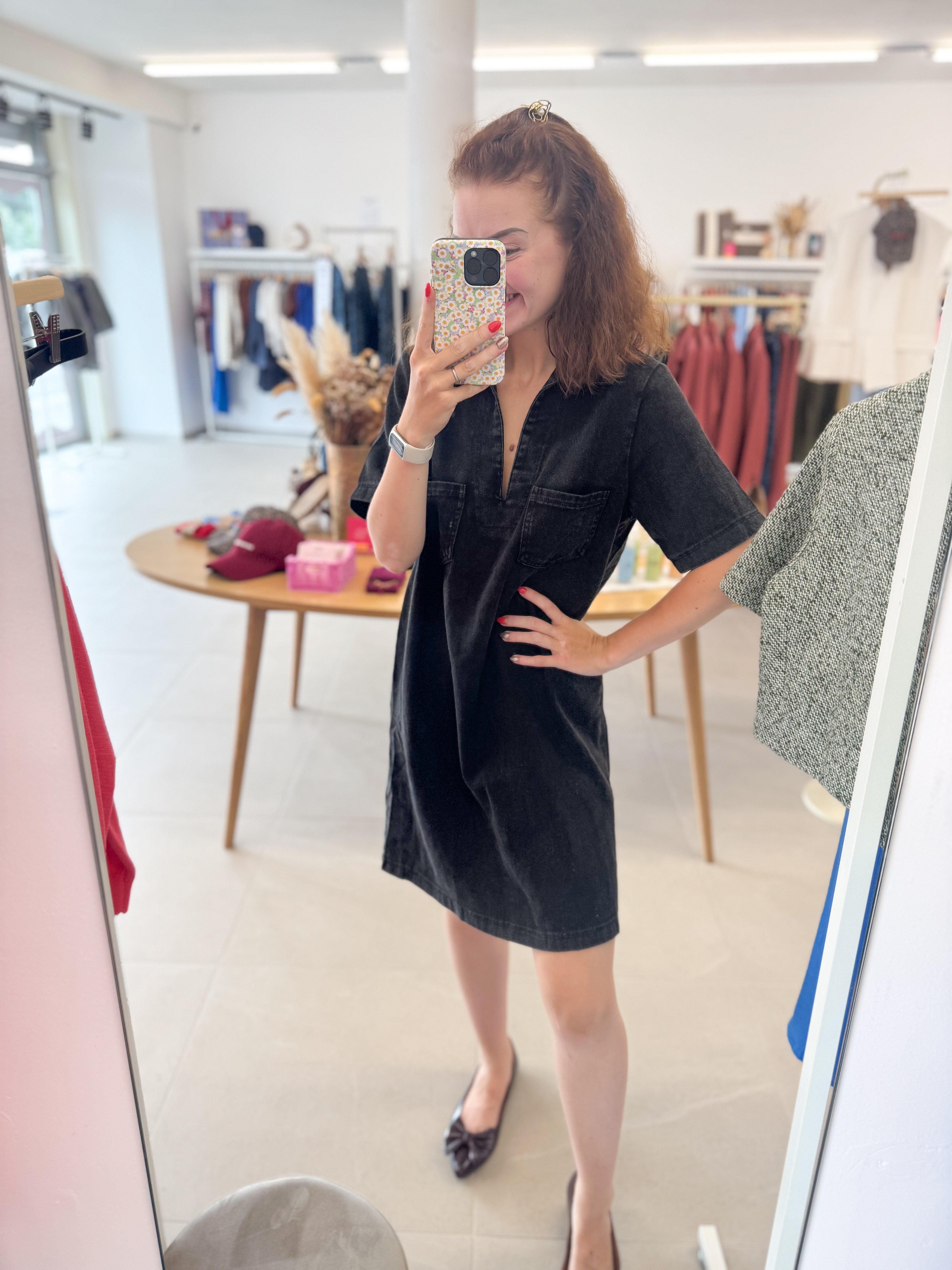 Black jeansdress - Shortsleeve