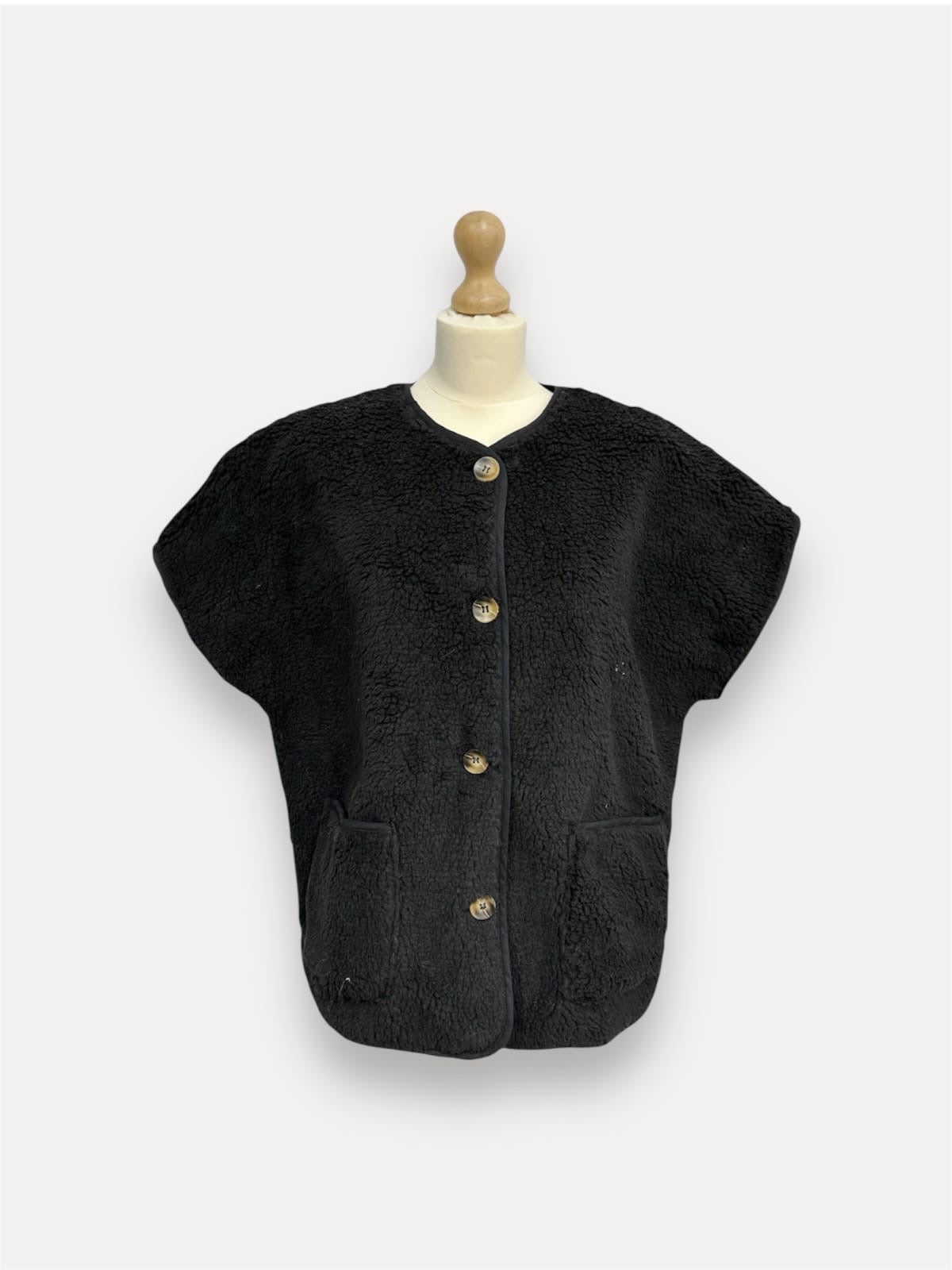 Oversized teddy jacket - Black