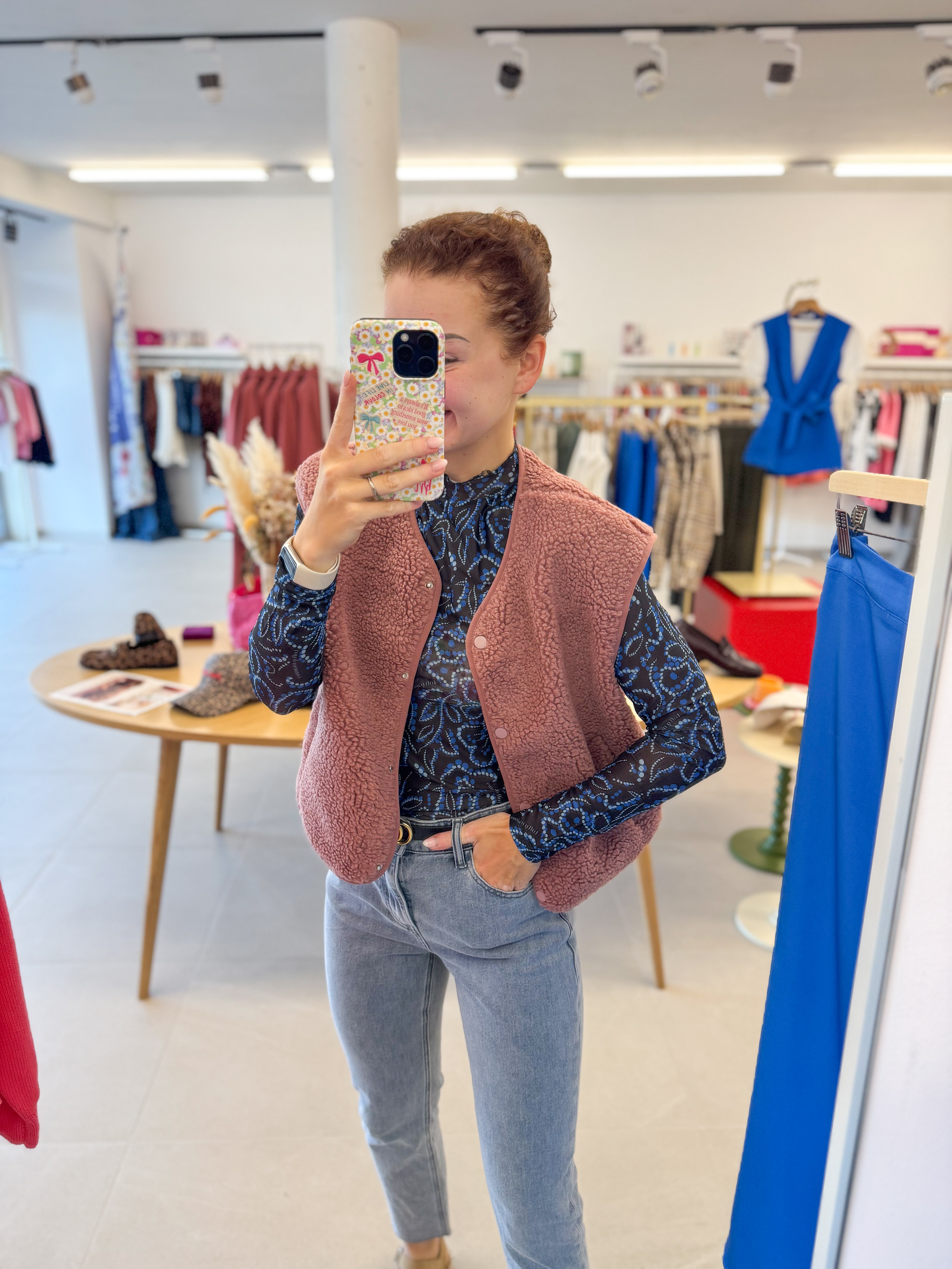 Teddy gilet - Dark Pink