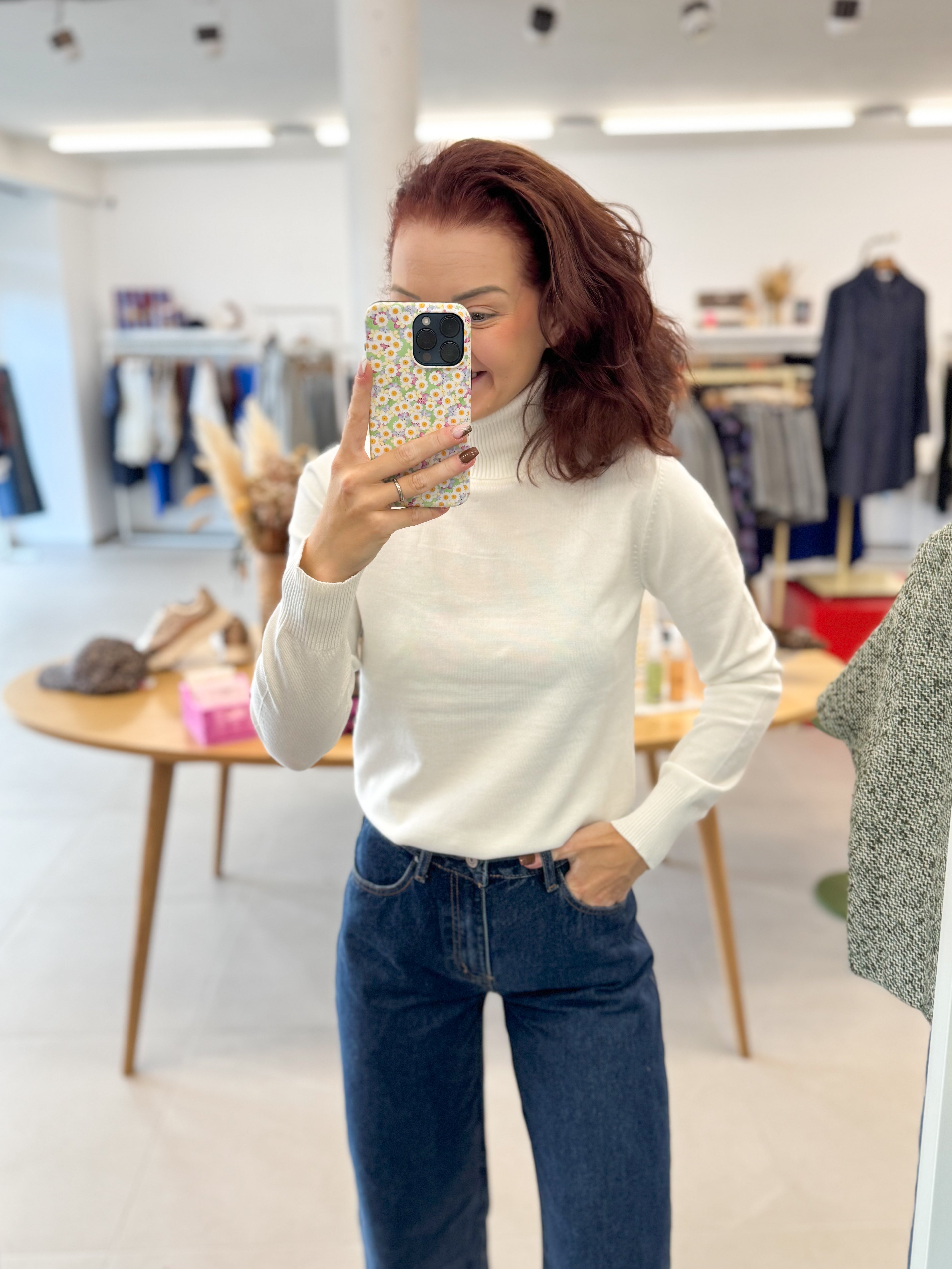 Mila SZ Rollneck Pullover -ice white