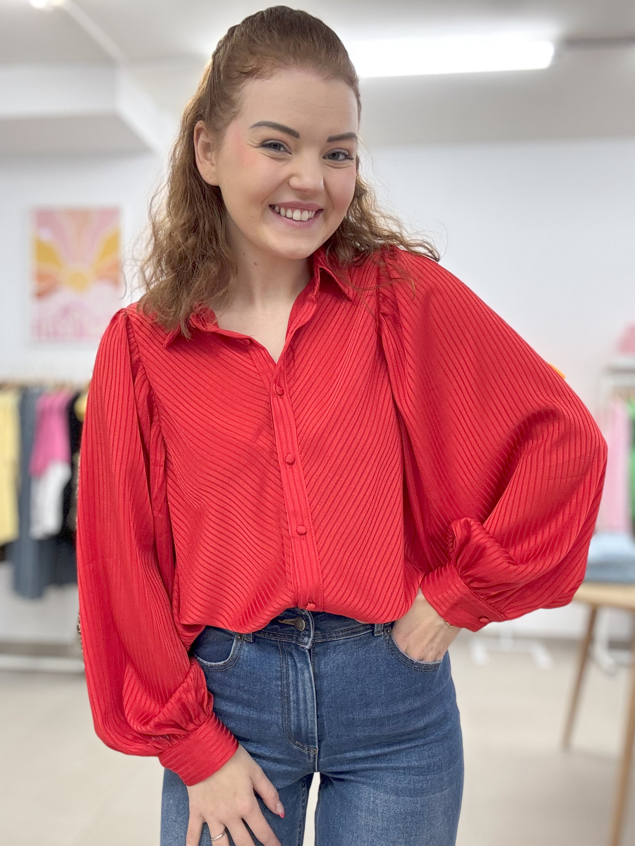 Silk blouse - Red