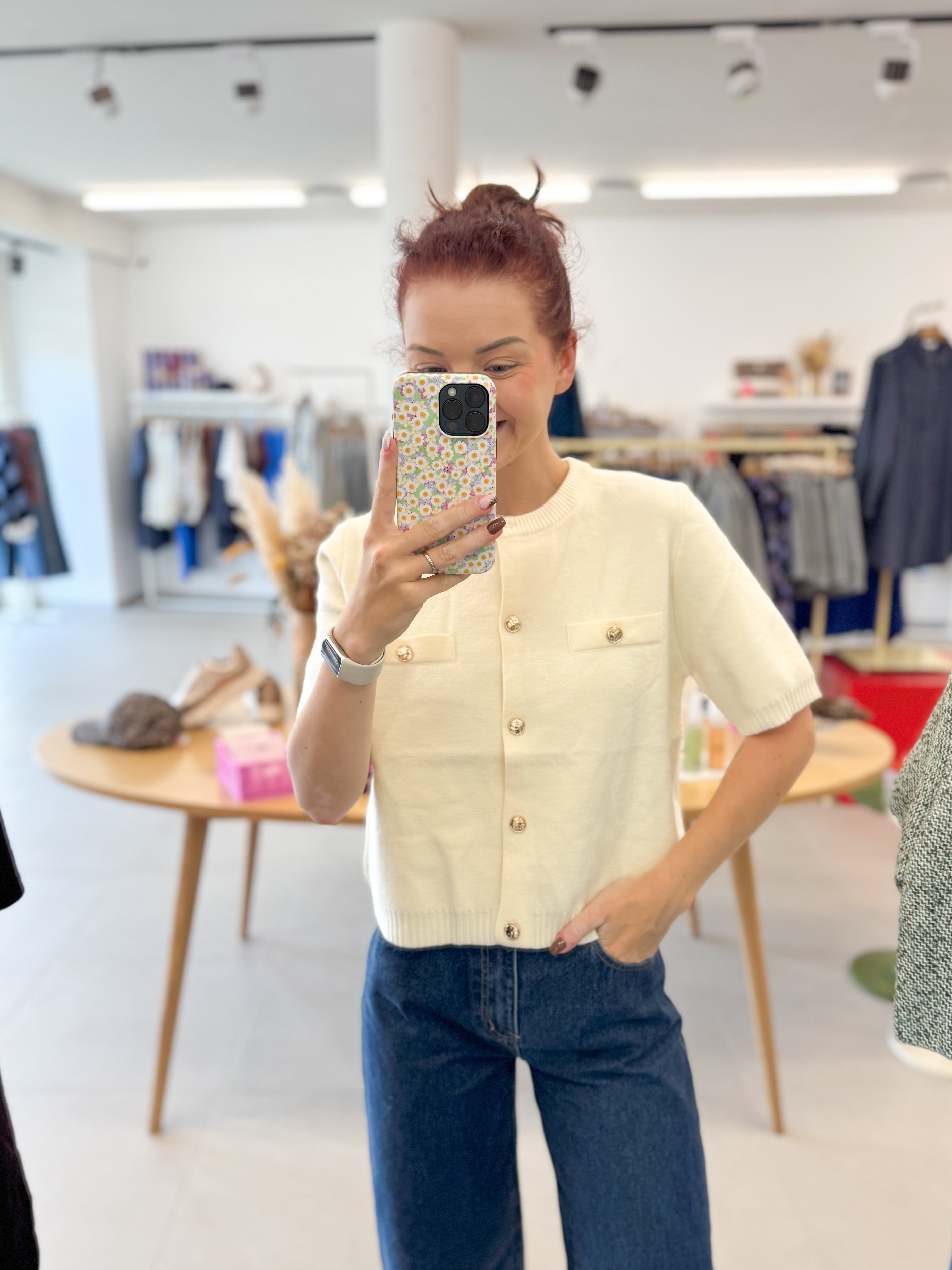 Soft beige knitted top