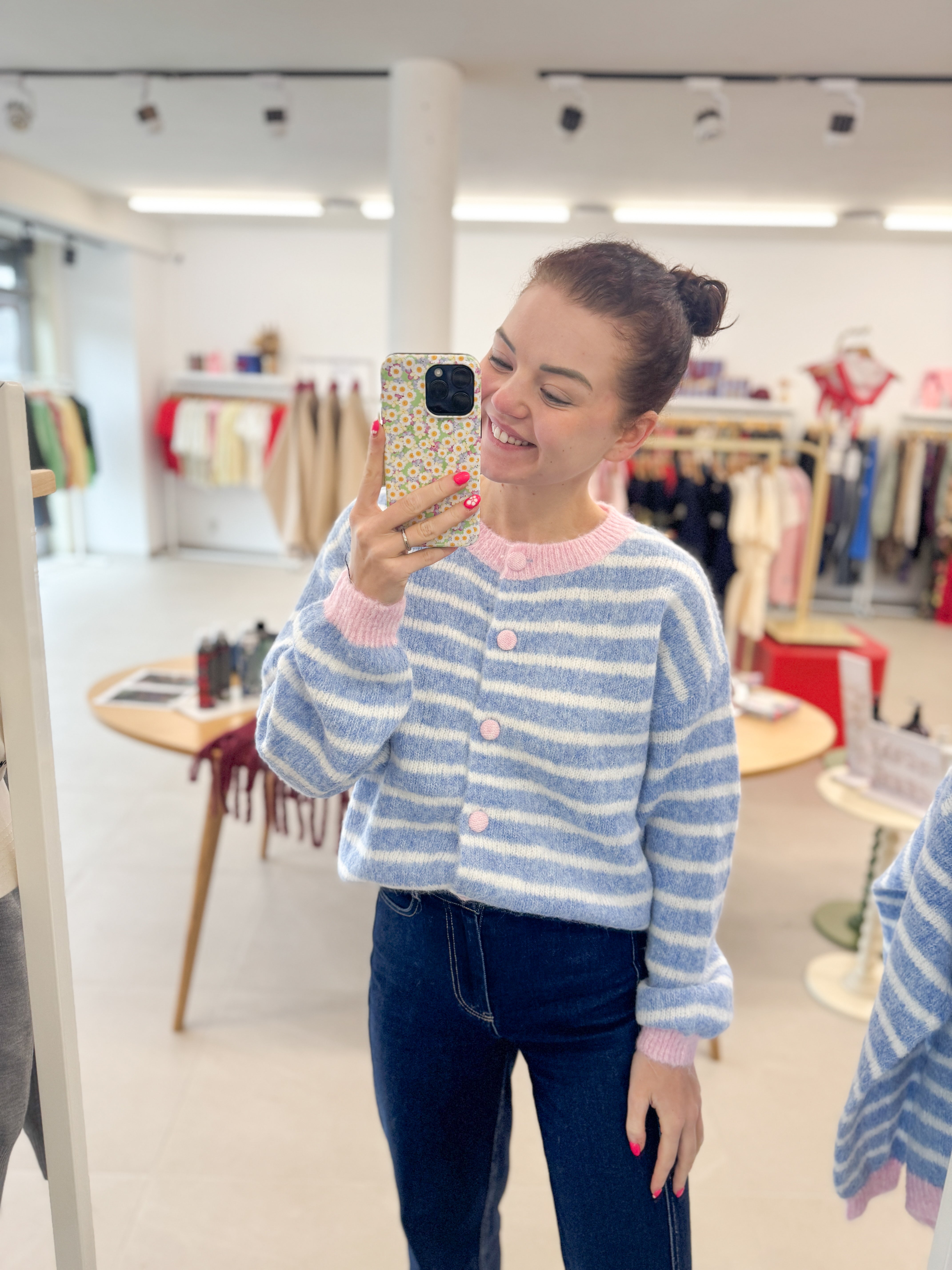 Colorblock cardigan - Blue