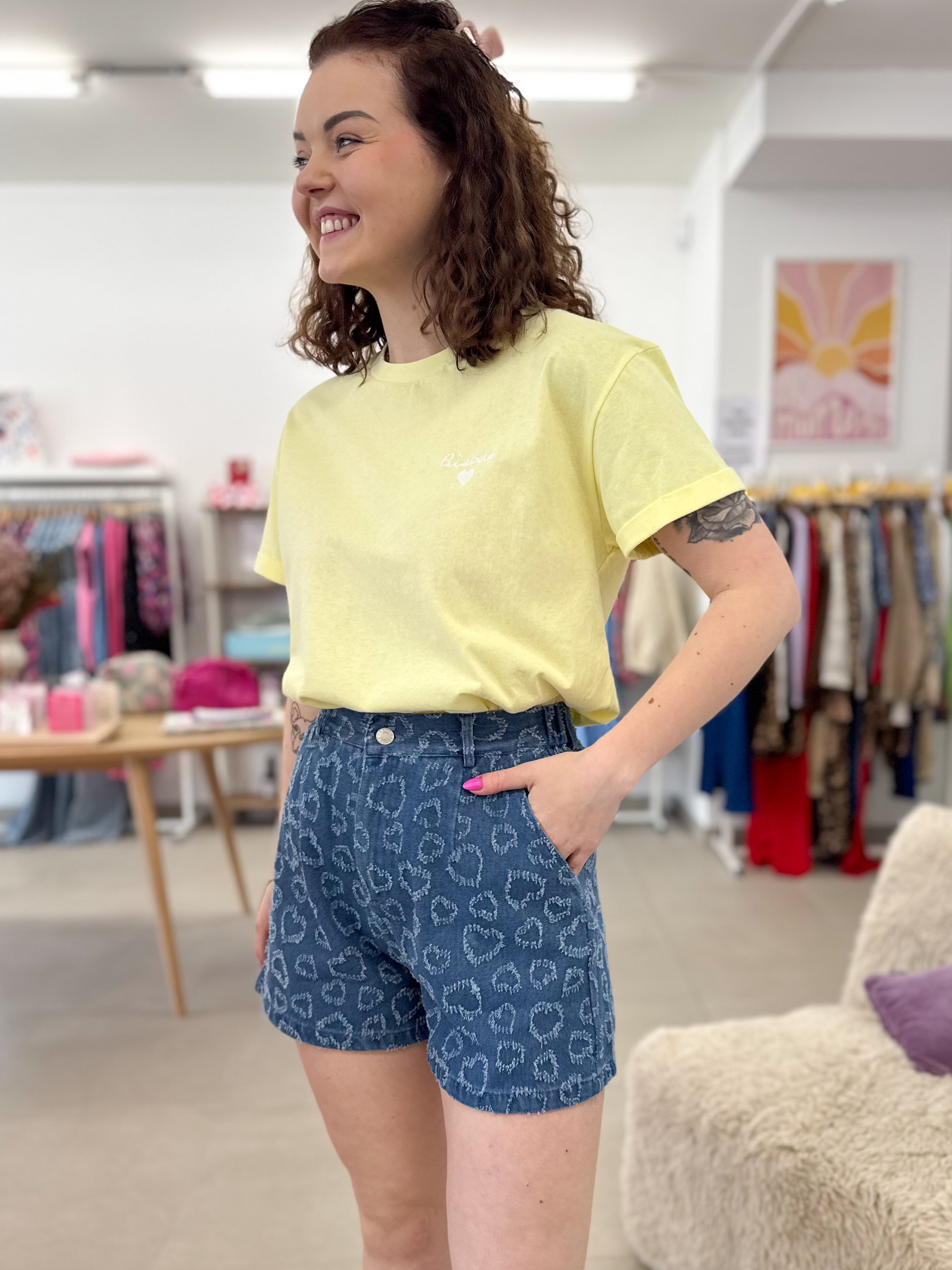 Bisous tee - Yellow