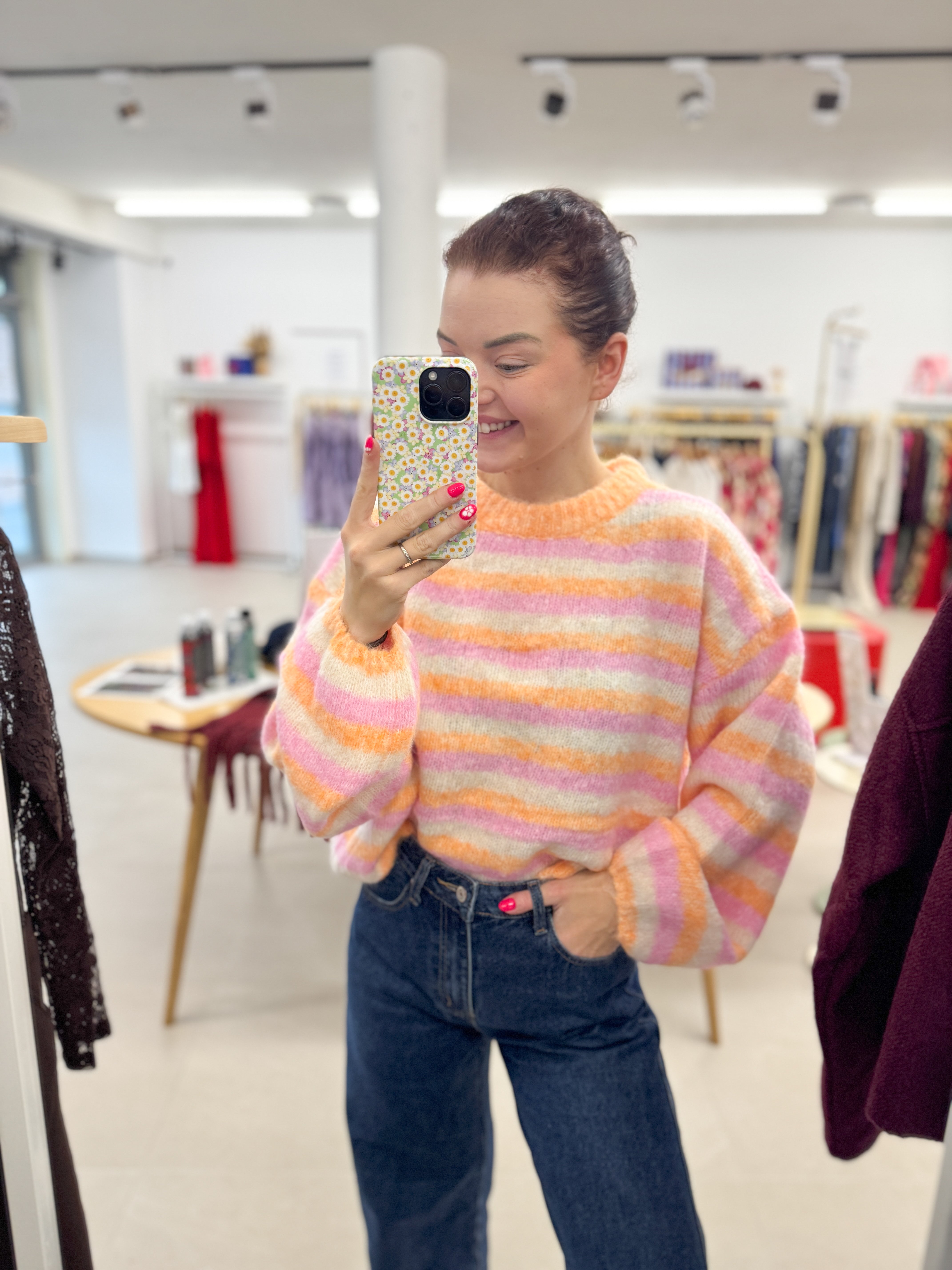 Striped sweater - Orange