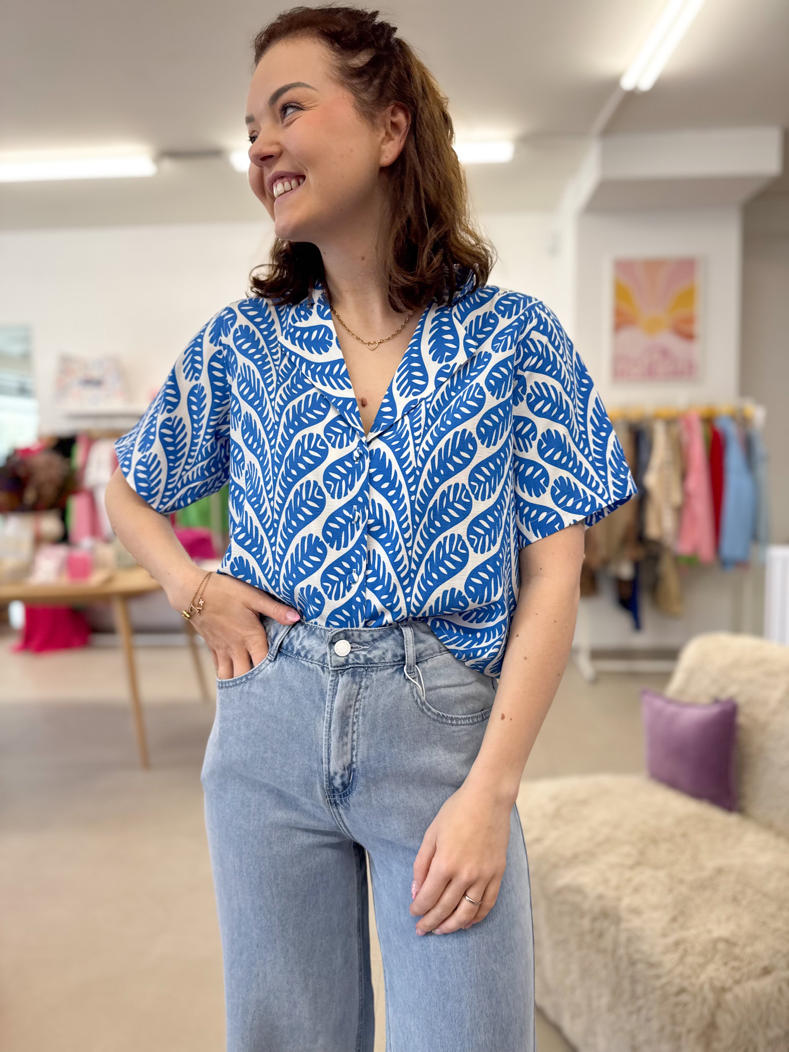 Blouse Lucia - Lofty leaves print