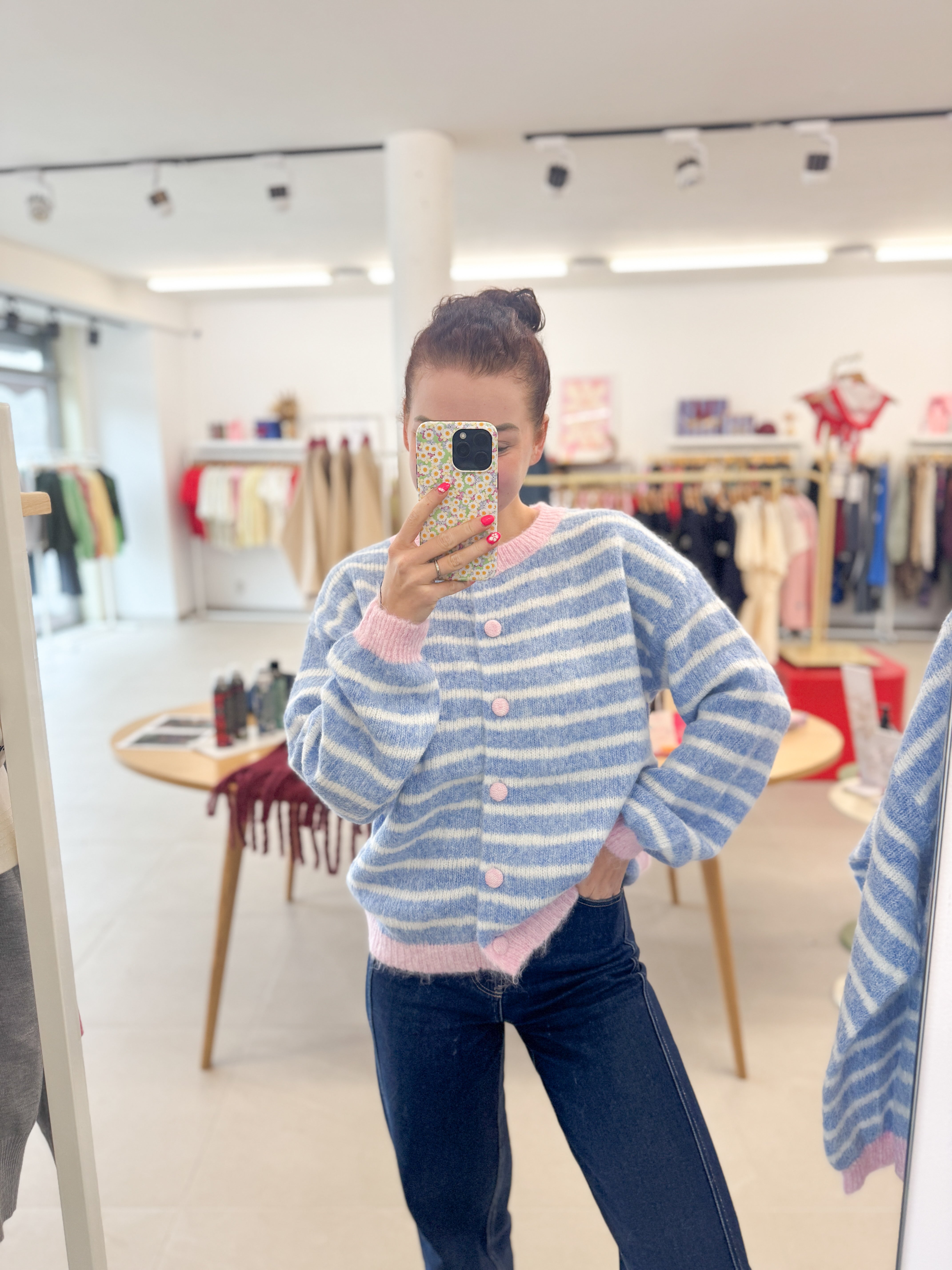 Colorblock cardigan - Blue