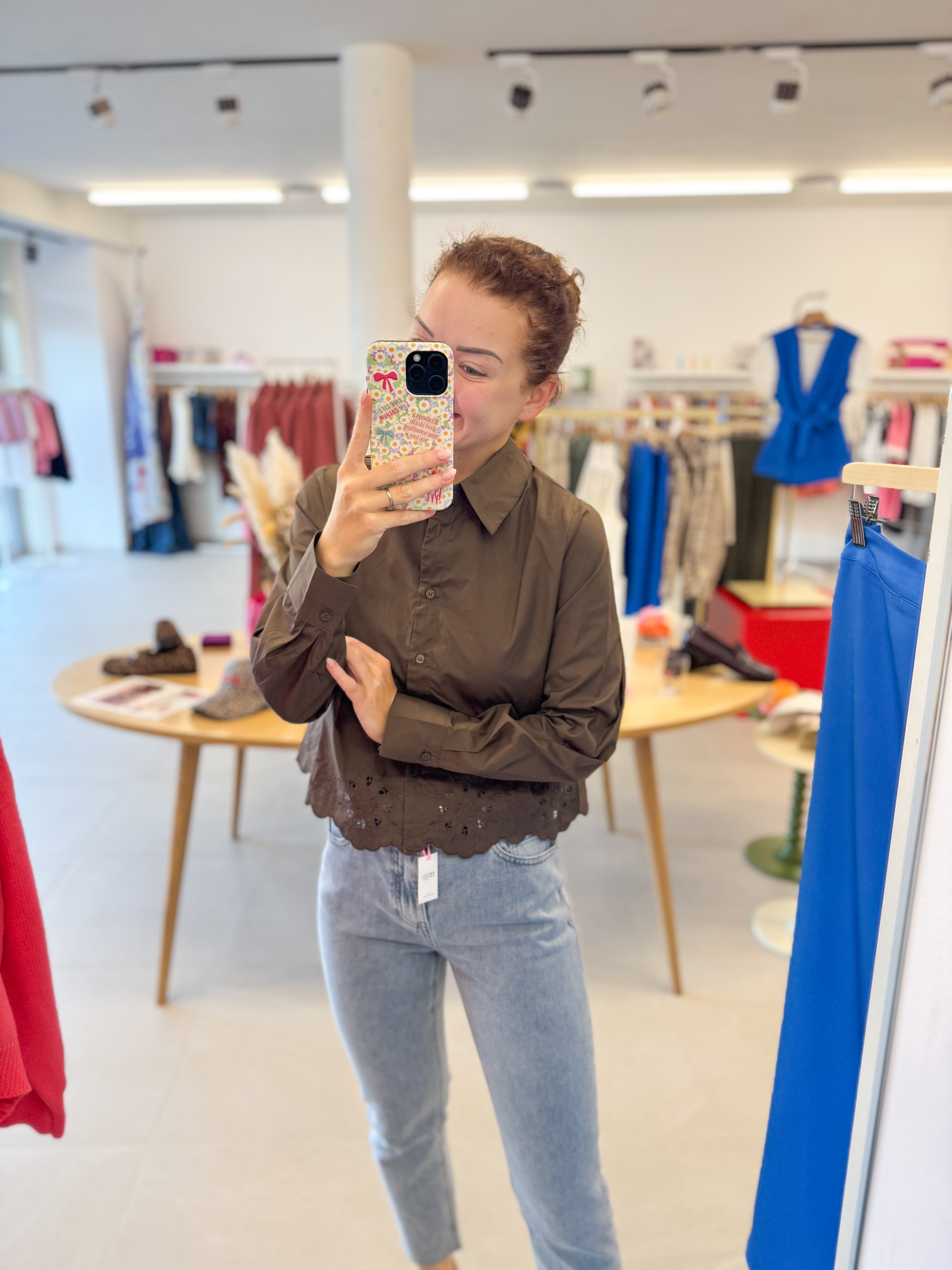 Cropped cafe blouse