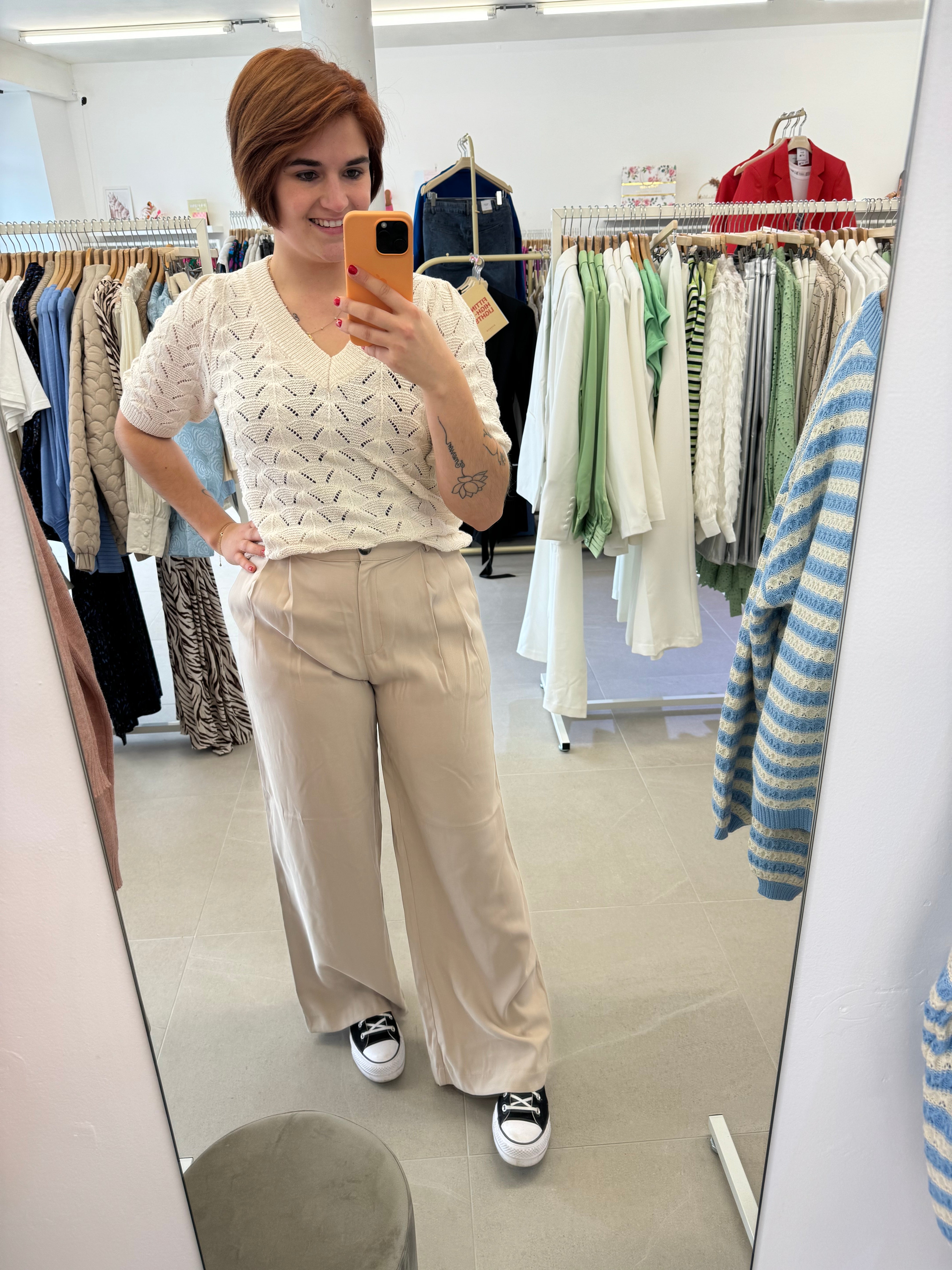 VIWinnie agnete hw pantalon plissé - plume Gris