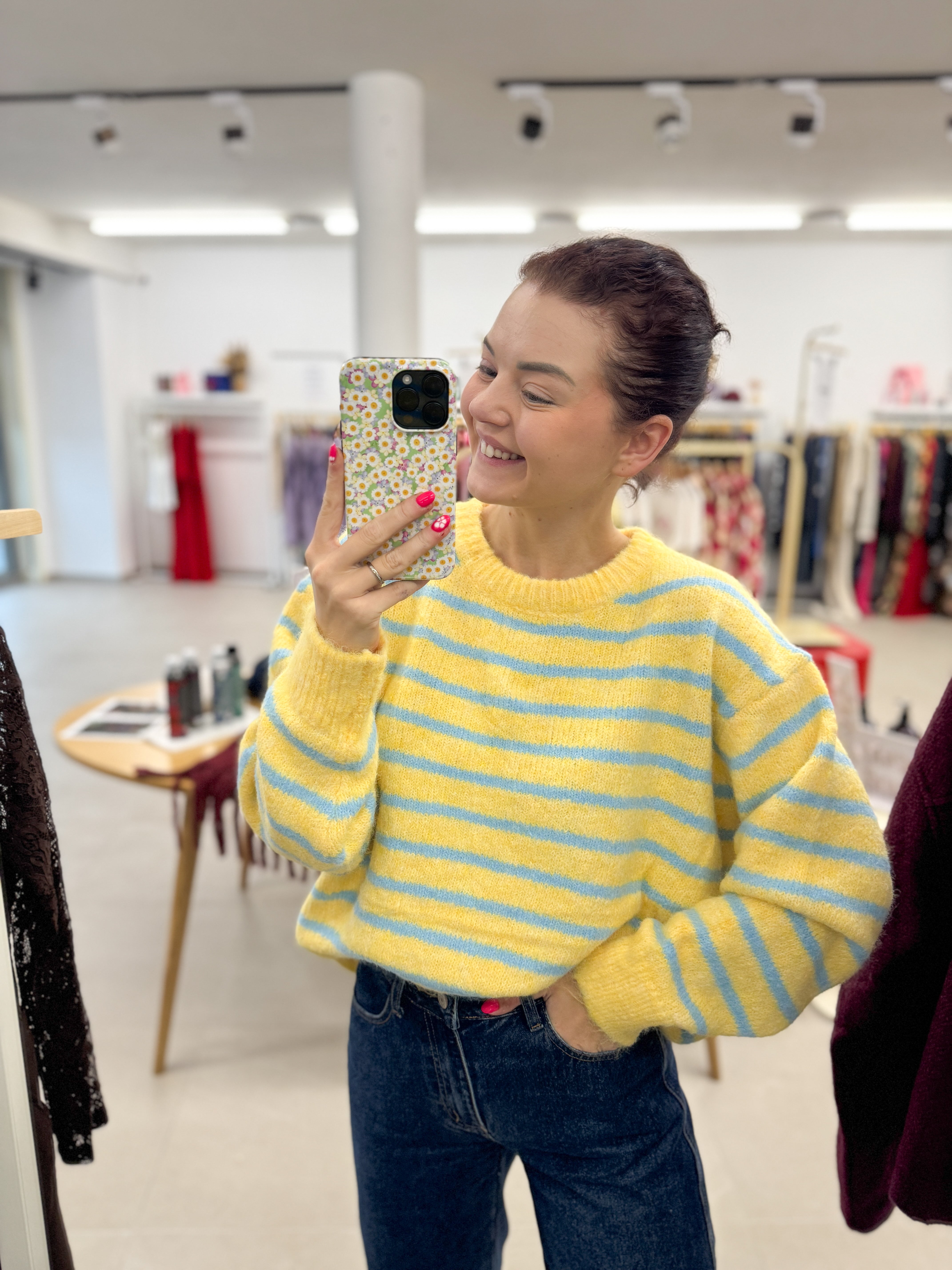 Yellow striped knit