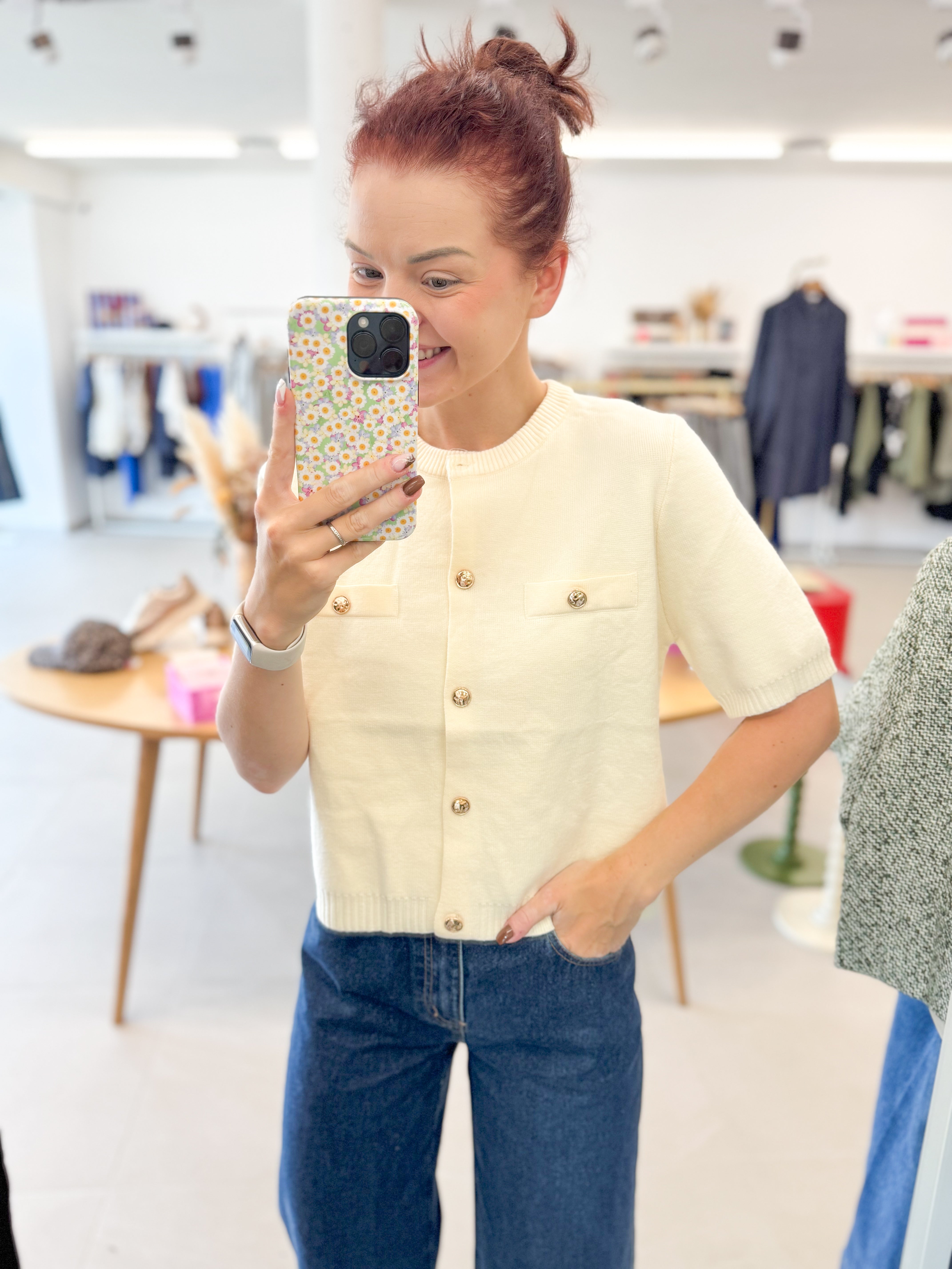 Soft beige knitted top