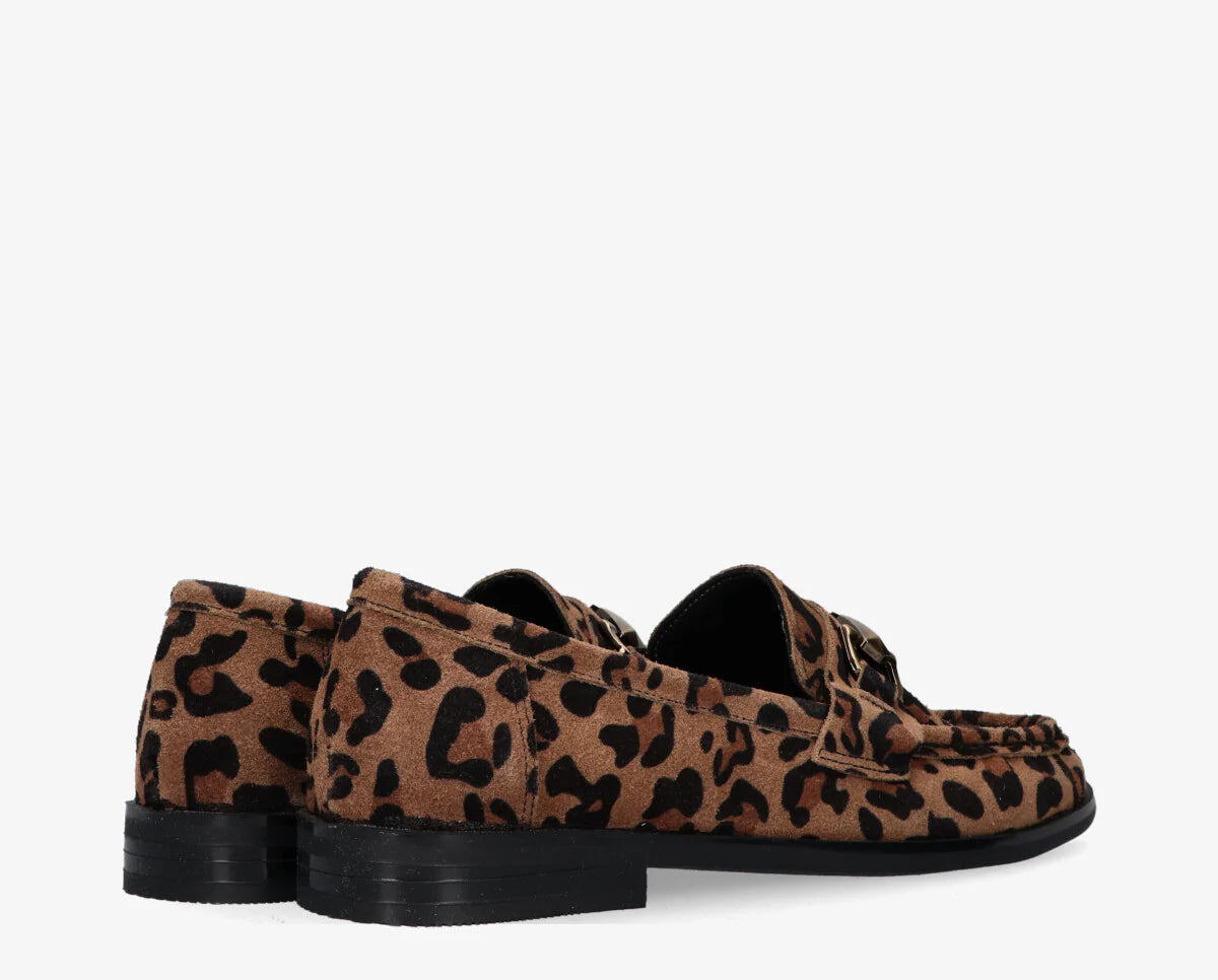 Multicolor print suede loafer