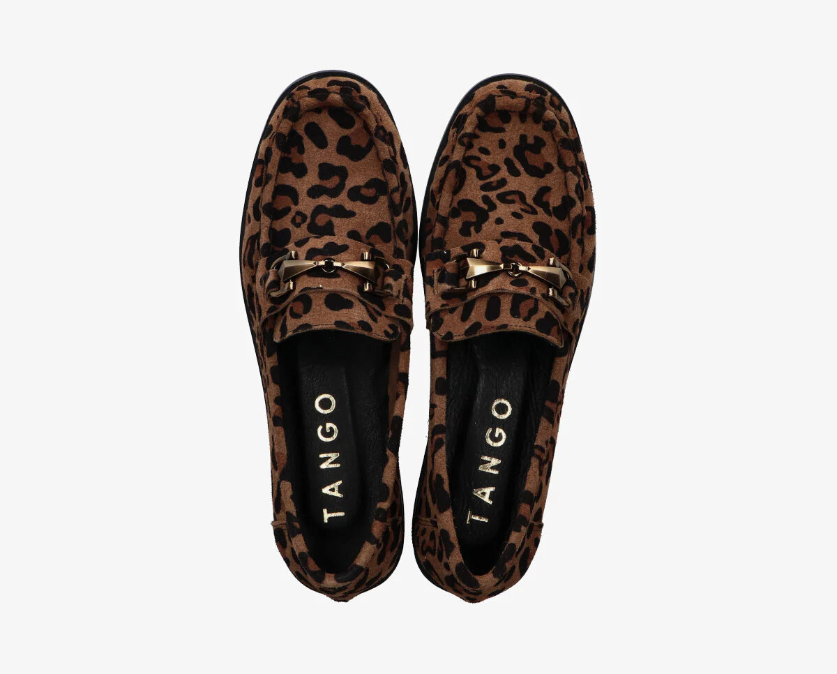 Multicolor print suede loafer
