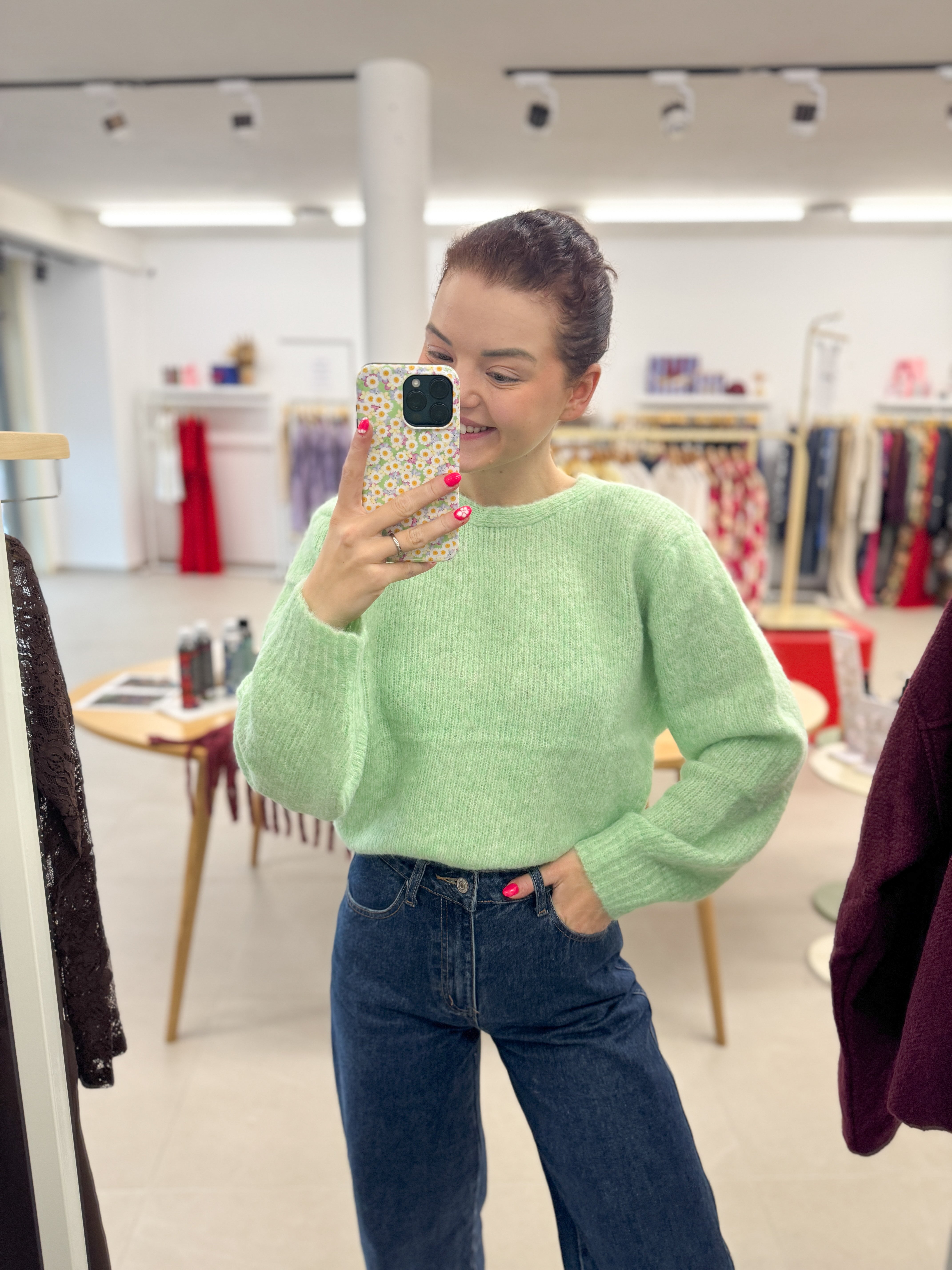 Soft open back knit - Green