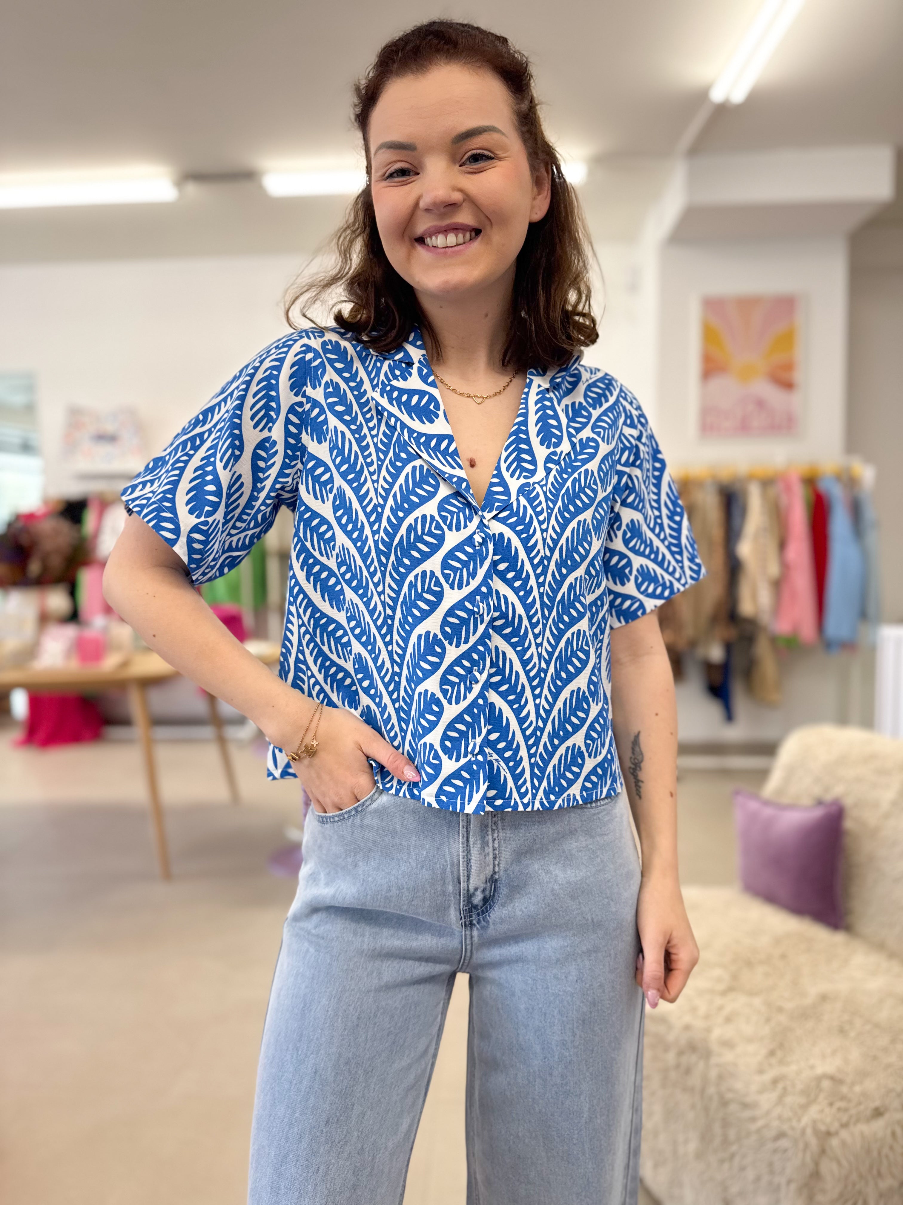 Blouse Lucia - Lofty leaves print