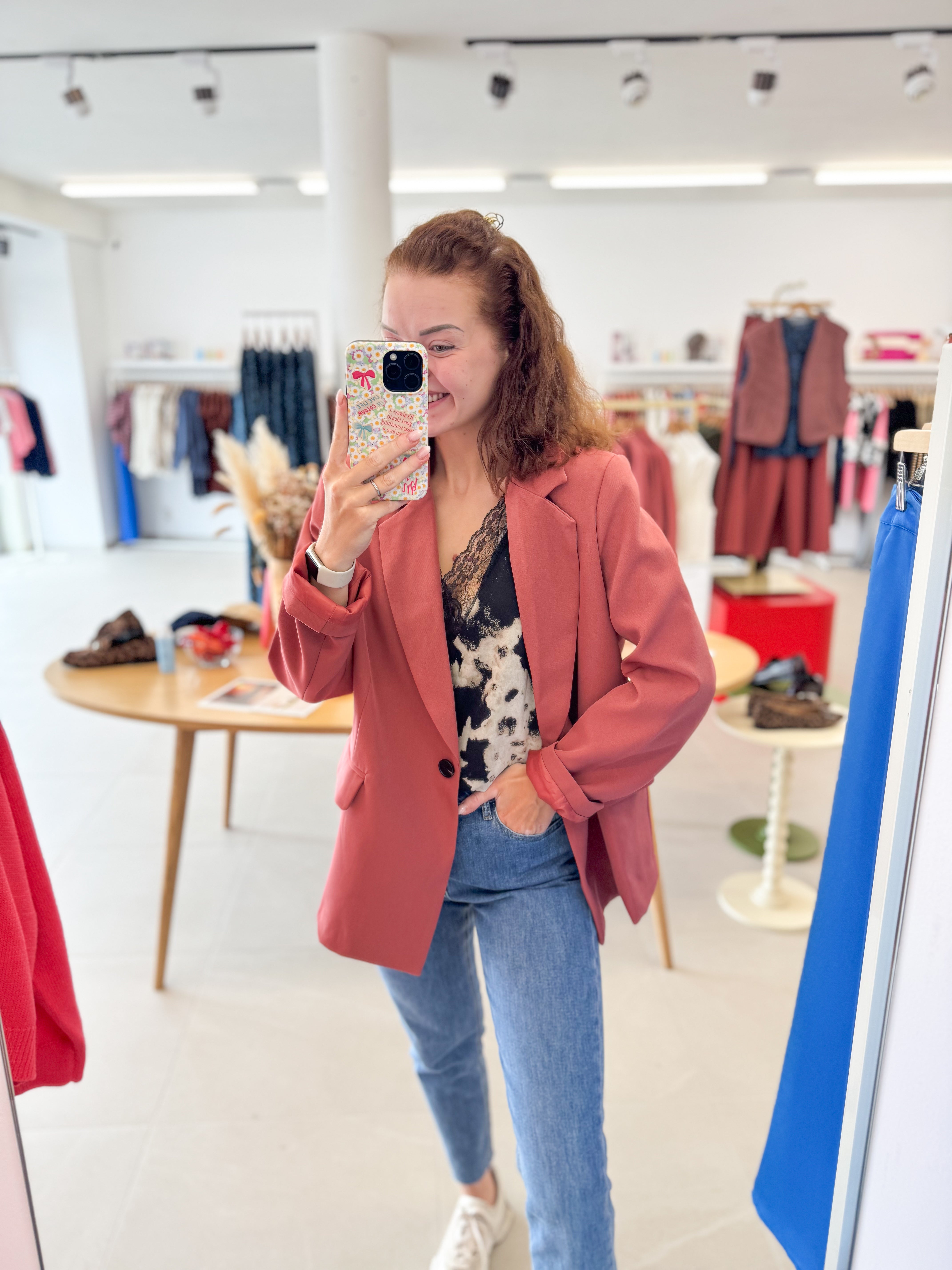 Oversized terracotta blazer