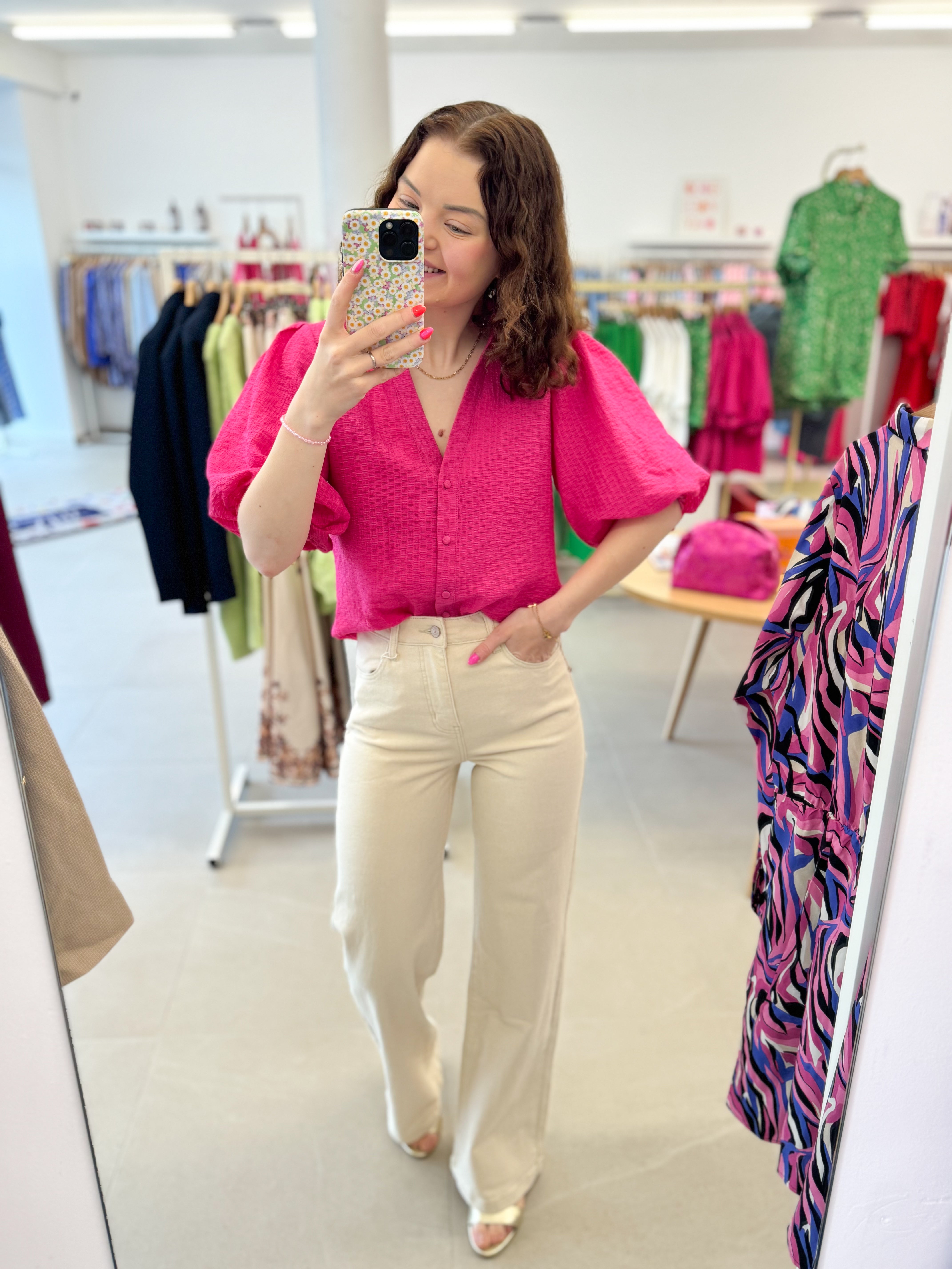 Gabri wide leg jeans - Naturel Beige