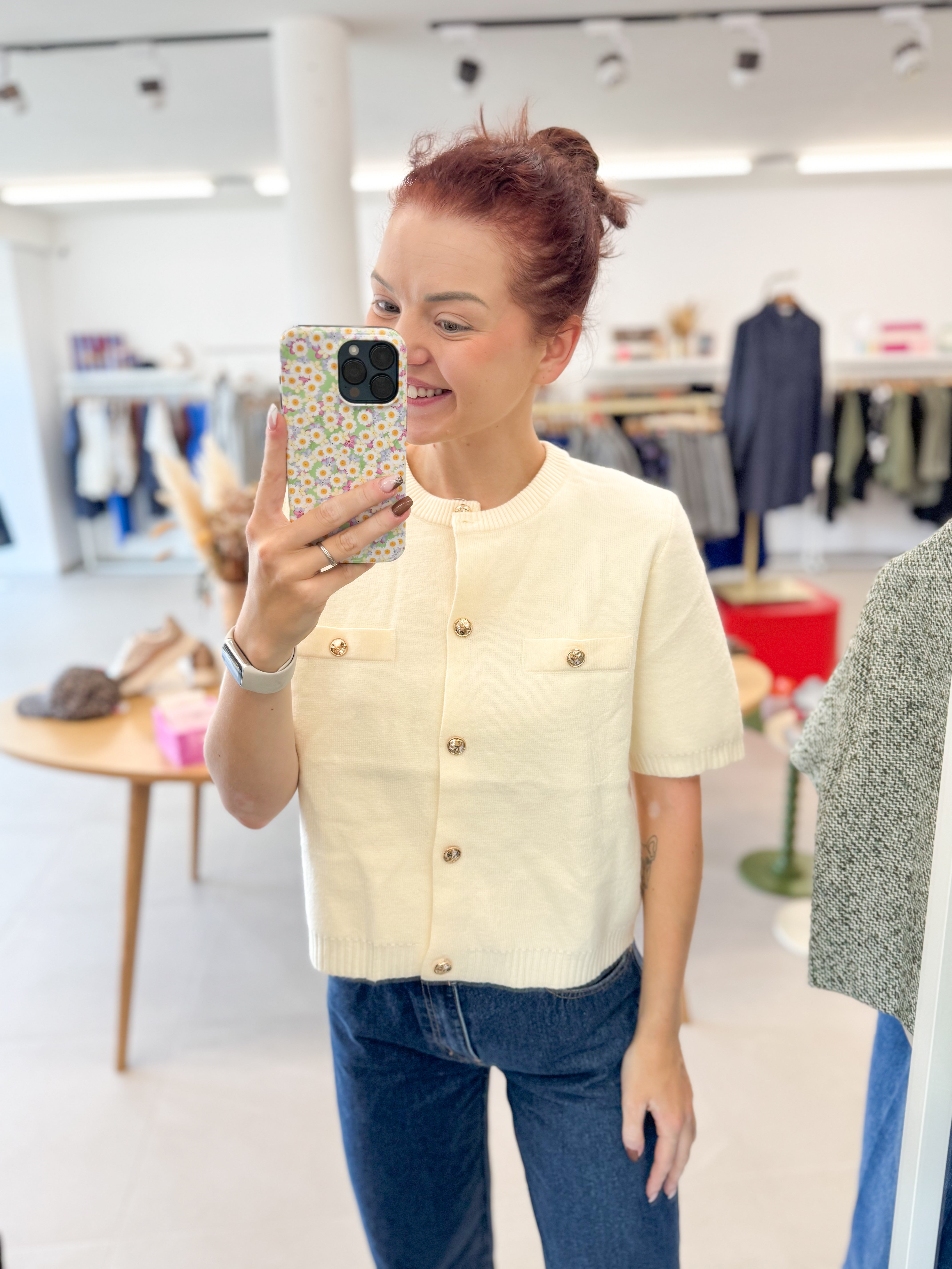 Soft beige knitted top