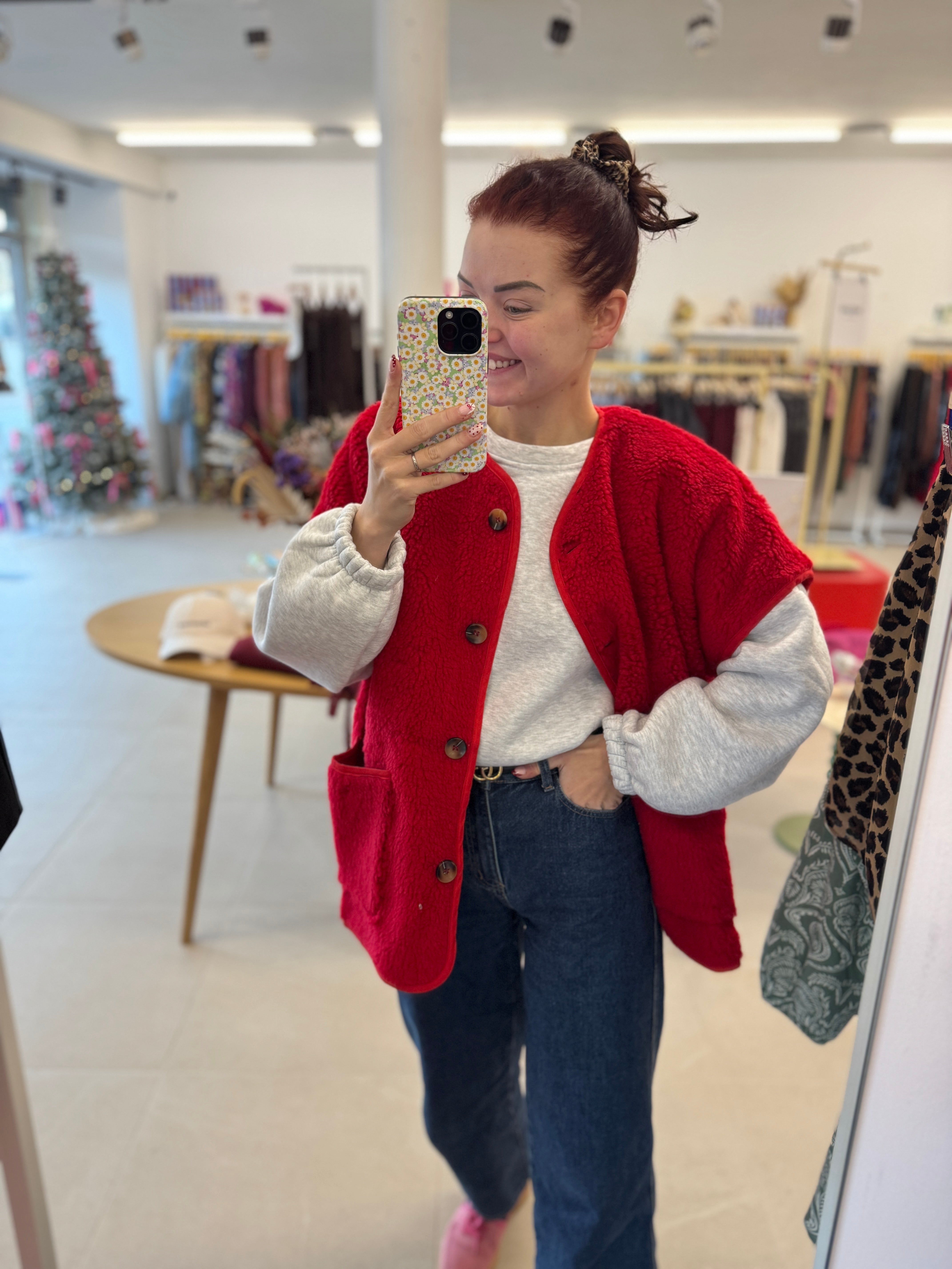 Oversized teddy jacket - Black