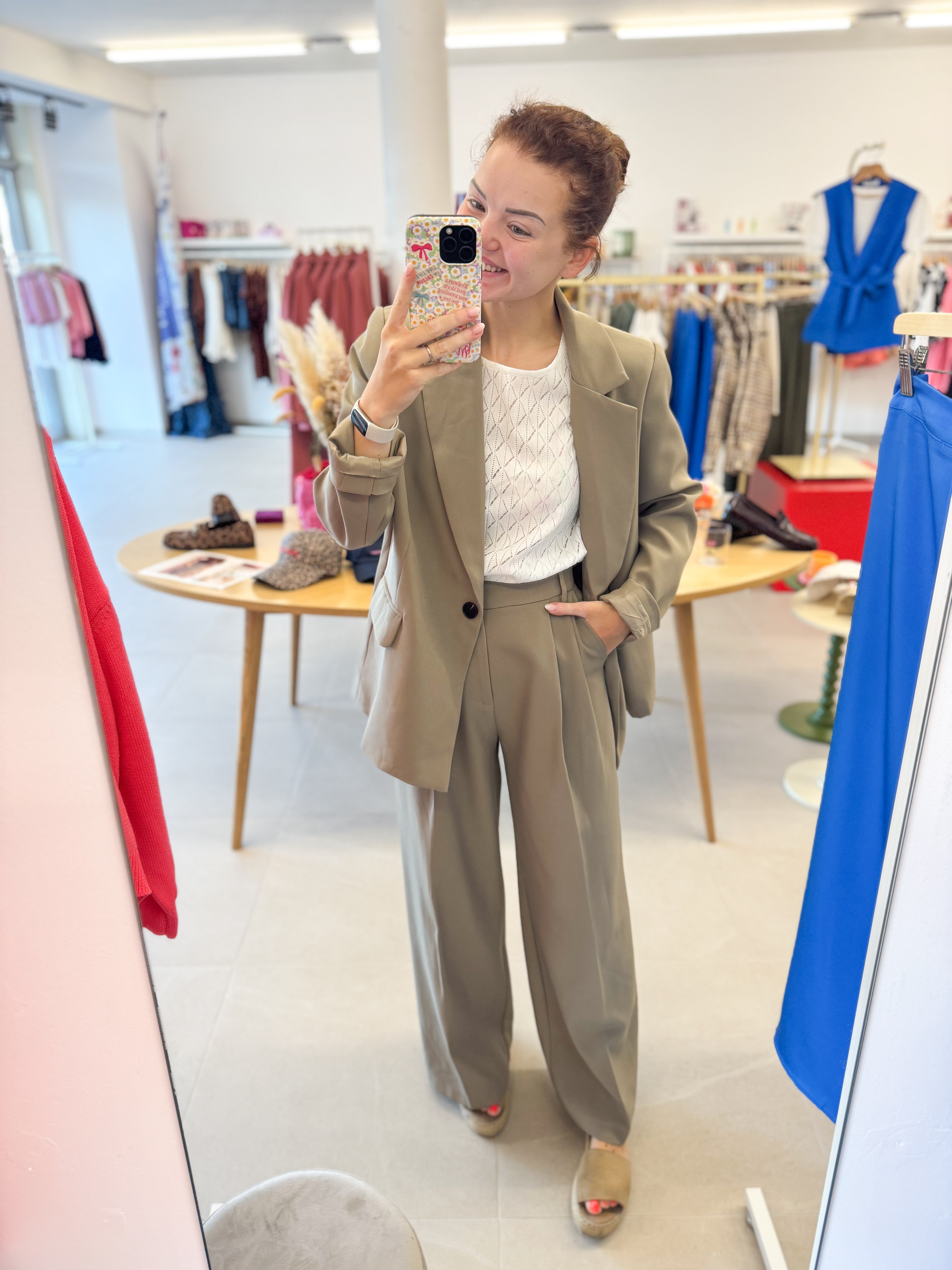 Khaki wide trouser