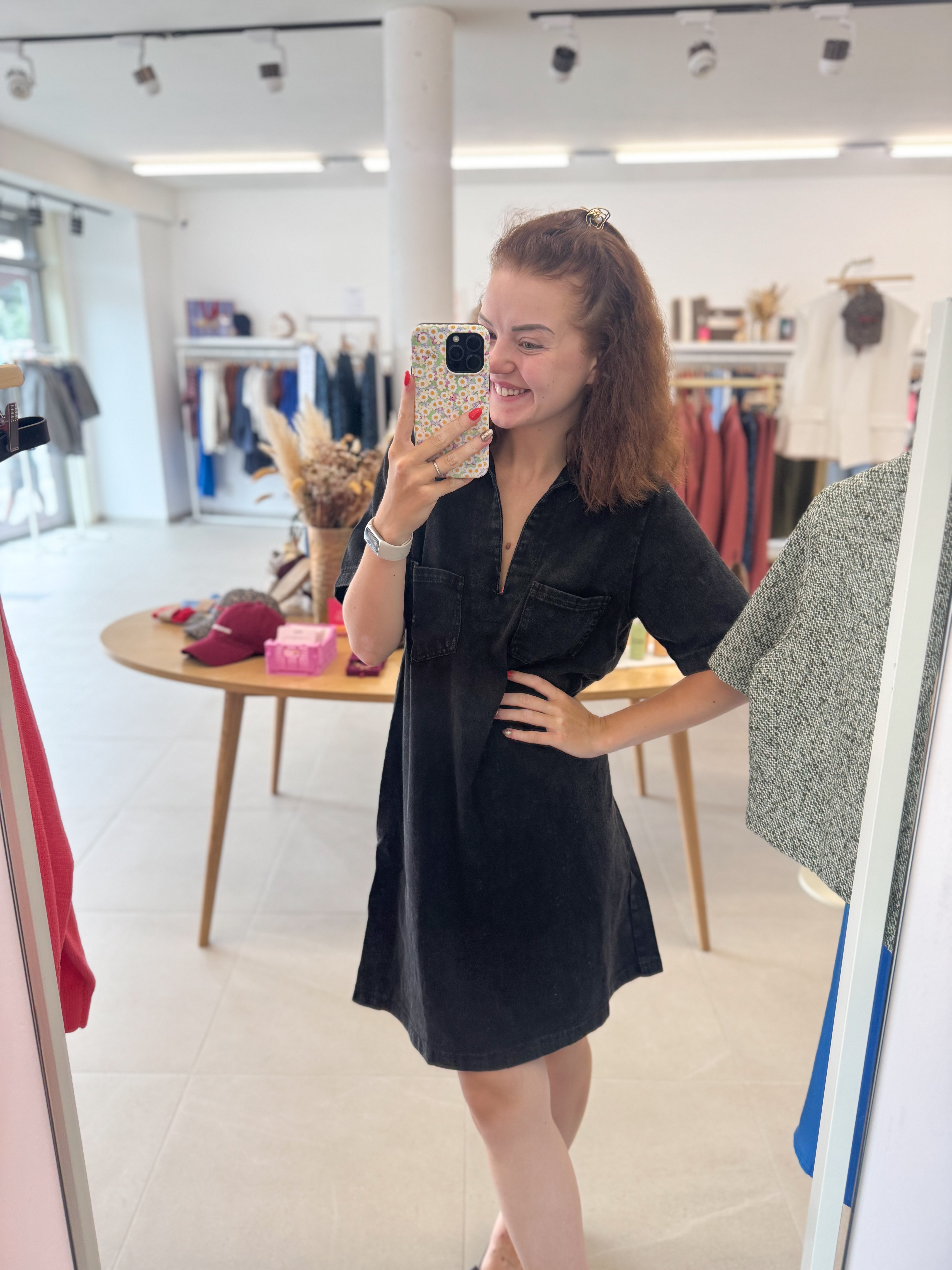 Black jeansdress - Shortsleeve