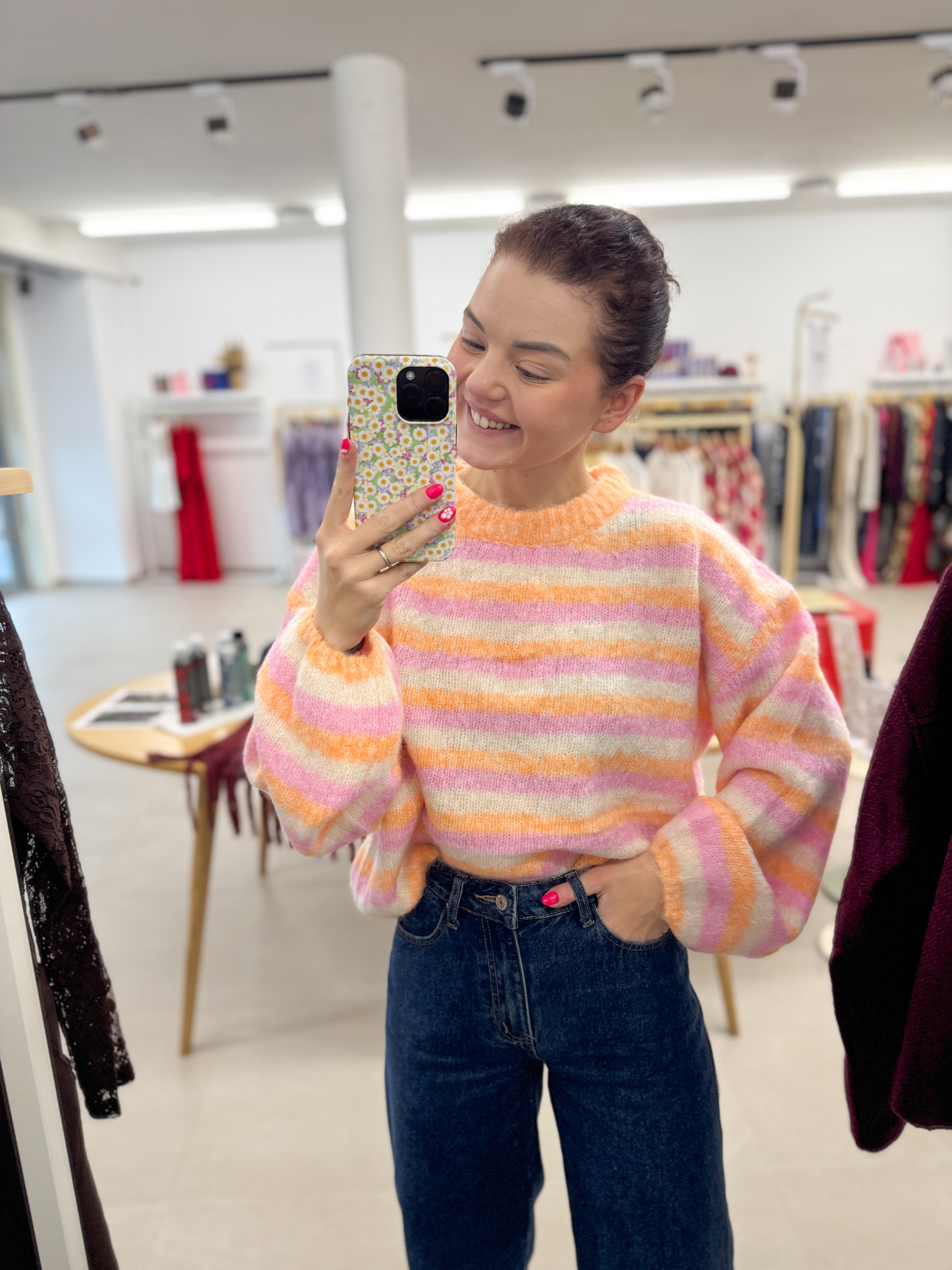 Striped sweater - Orange