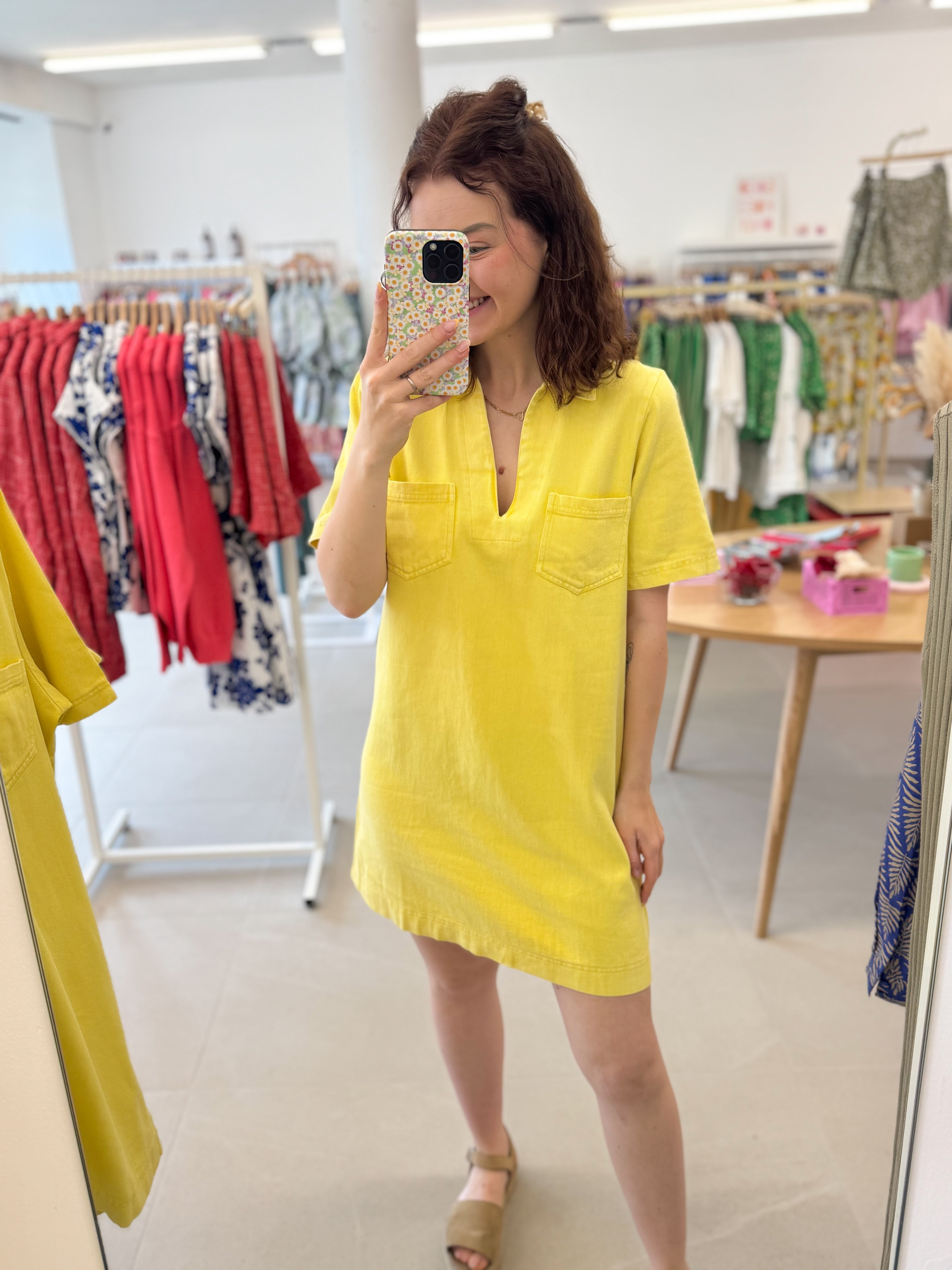 Yellow jeansdress