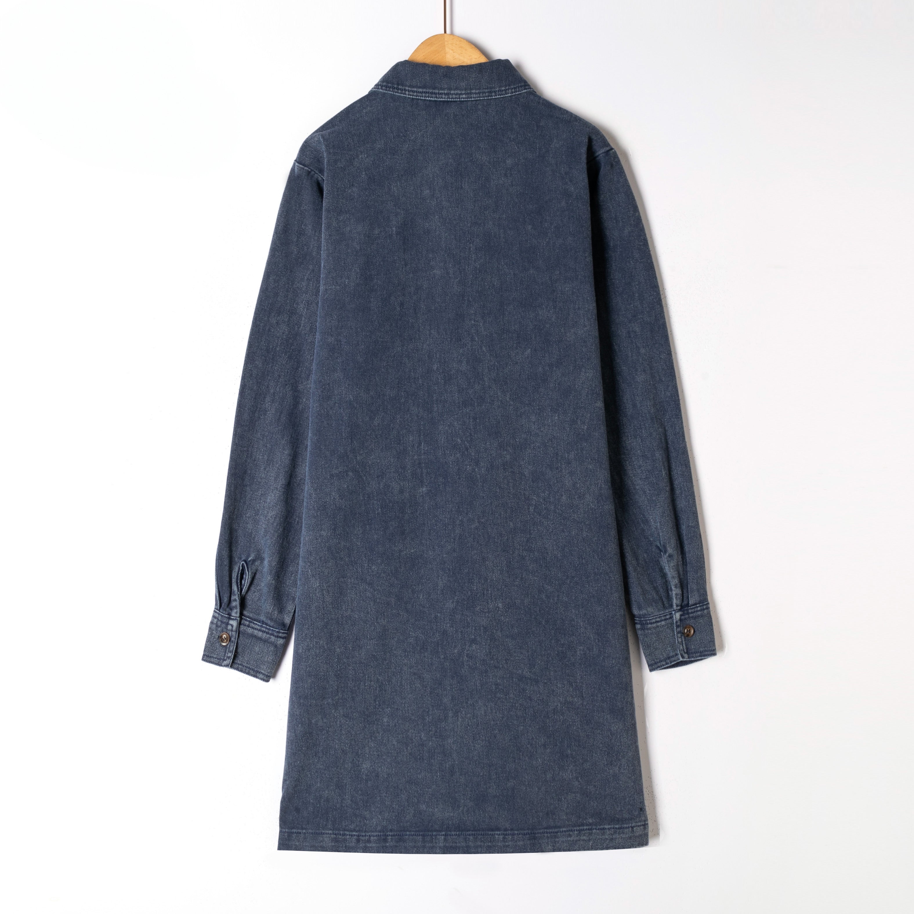 Denim button dress - Marine